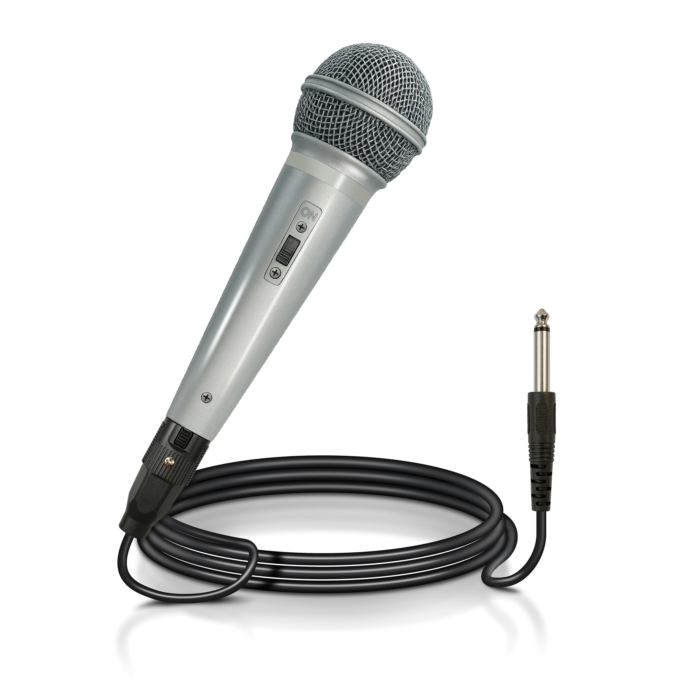 Mr Entertainer Silver Soundlab Dynamic Vocal Microphone With Fixed 3M 6.35Mm Jack Lead