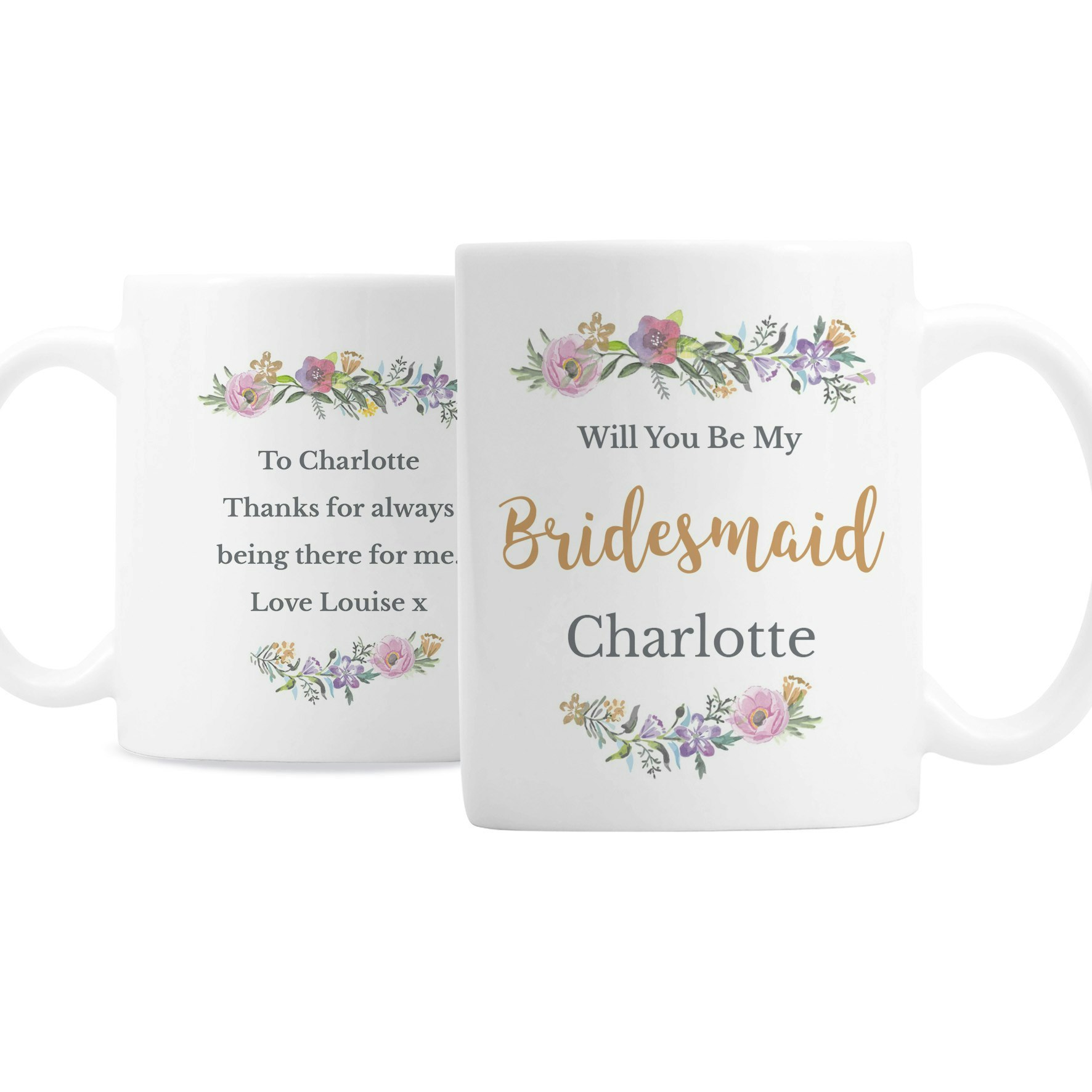Personalised Memento Company Personalised Floral Message Mug