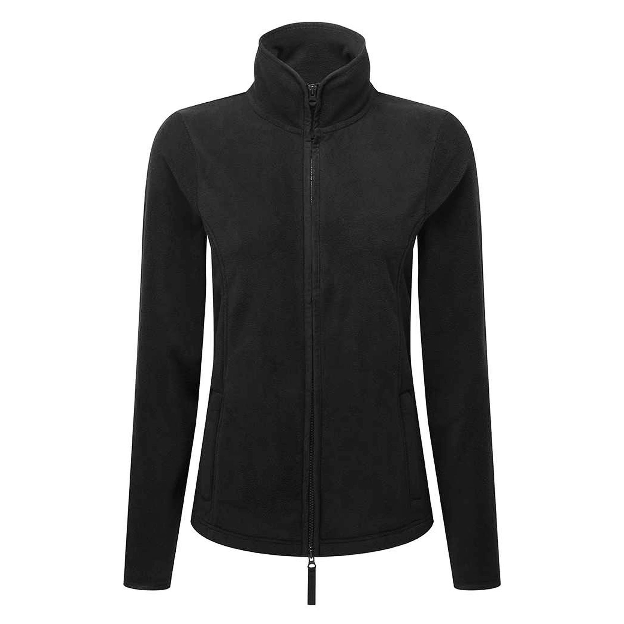 Premier Women's Black Artisan Contrast Trim Fleece Jacket In | Size: Xl - Image 3