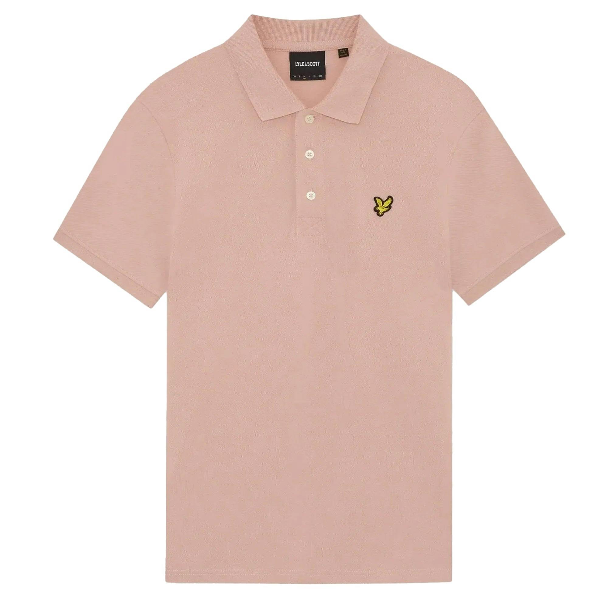 Lyle & Scott Pink Plain Polo Shirt Grapefruit - M