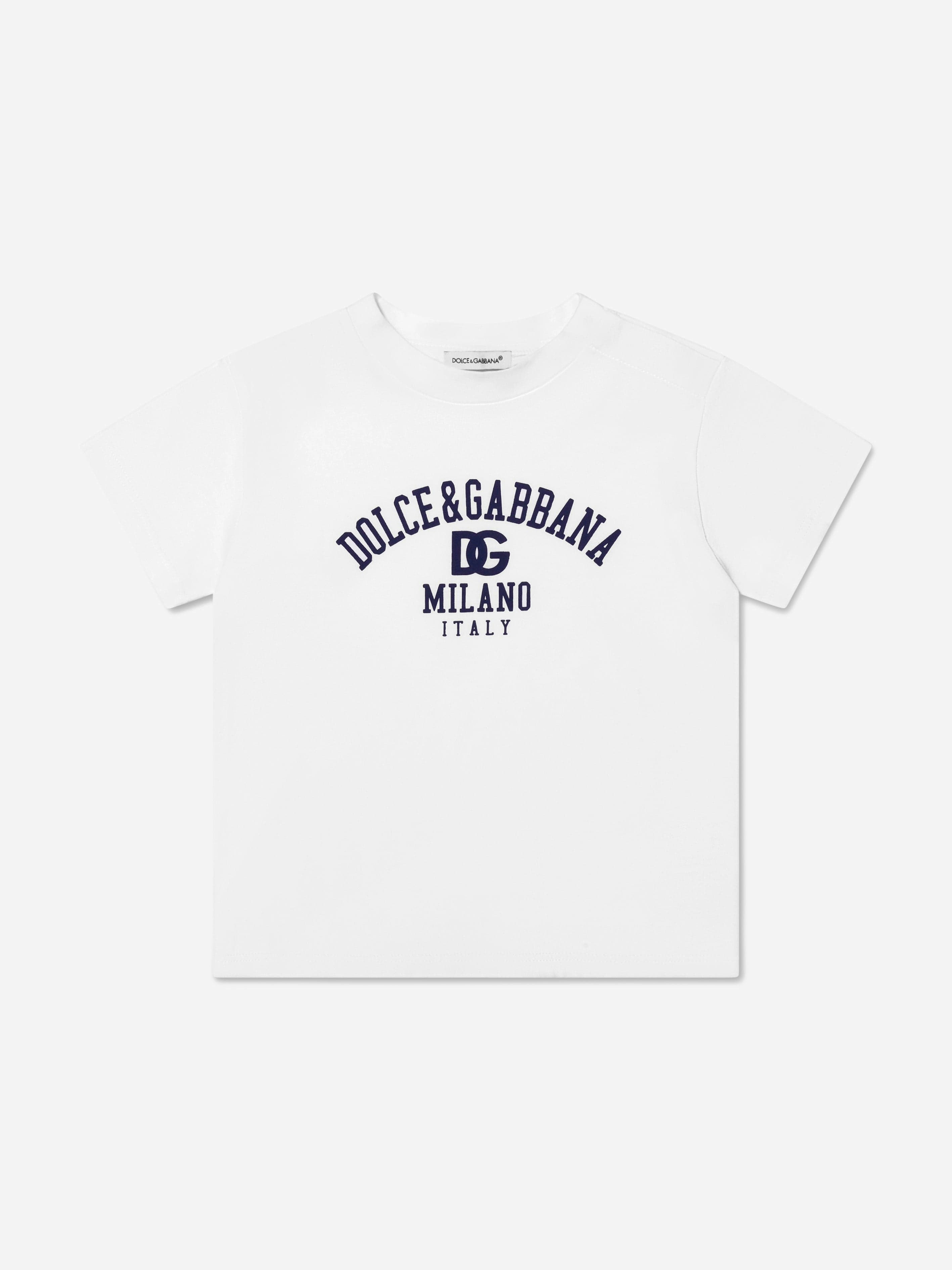 Dolce & Gabbana Kids Unisex Kids White/Black Dolce & Gabbana Baby Logo T-Shirt In - 9 - 12 Mths