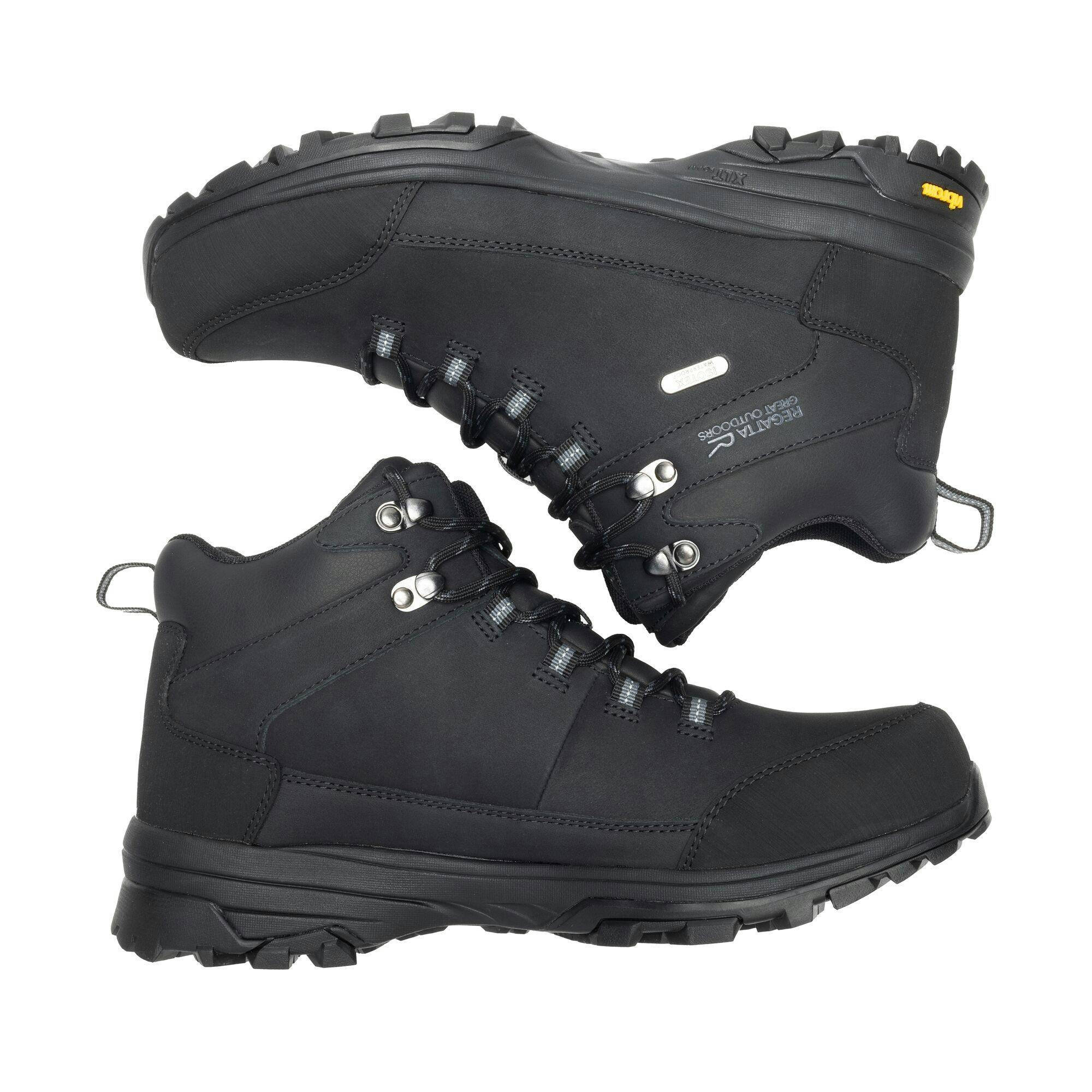 Regatta Men's Black Burrell Leather Walking Boots - 7 Uk - 100% Mixed