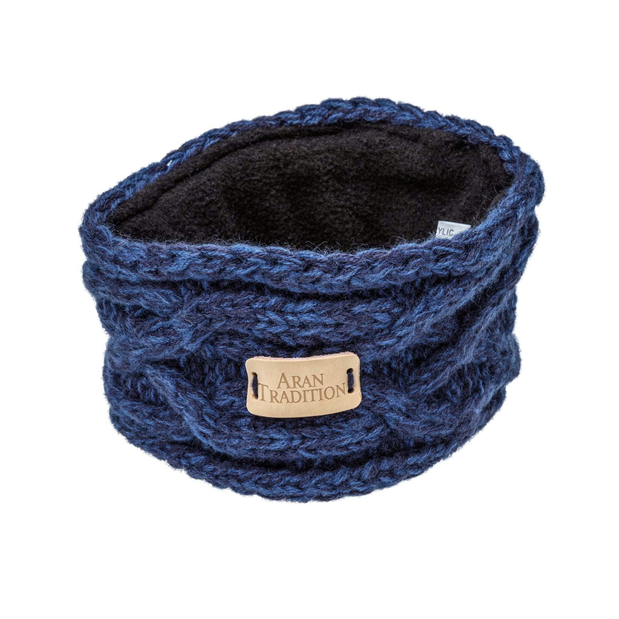 Aran Traditions Aran Junior Cable Knit Headband - Navy Mix - 7-9Yrs