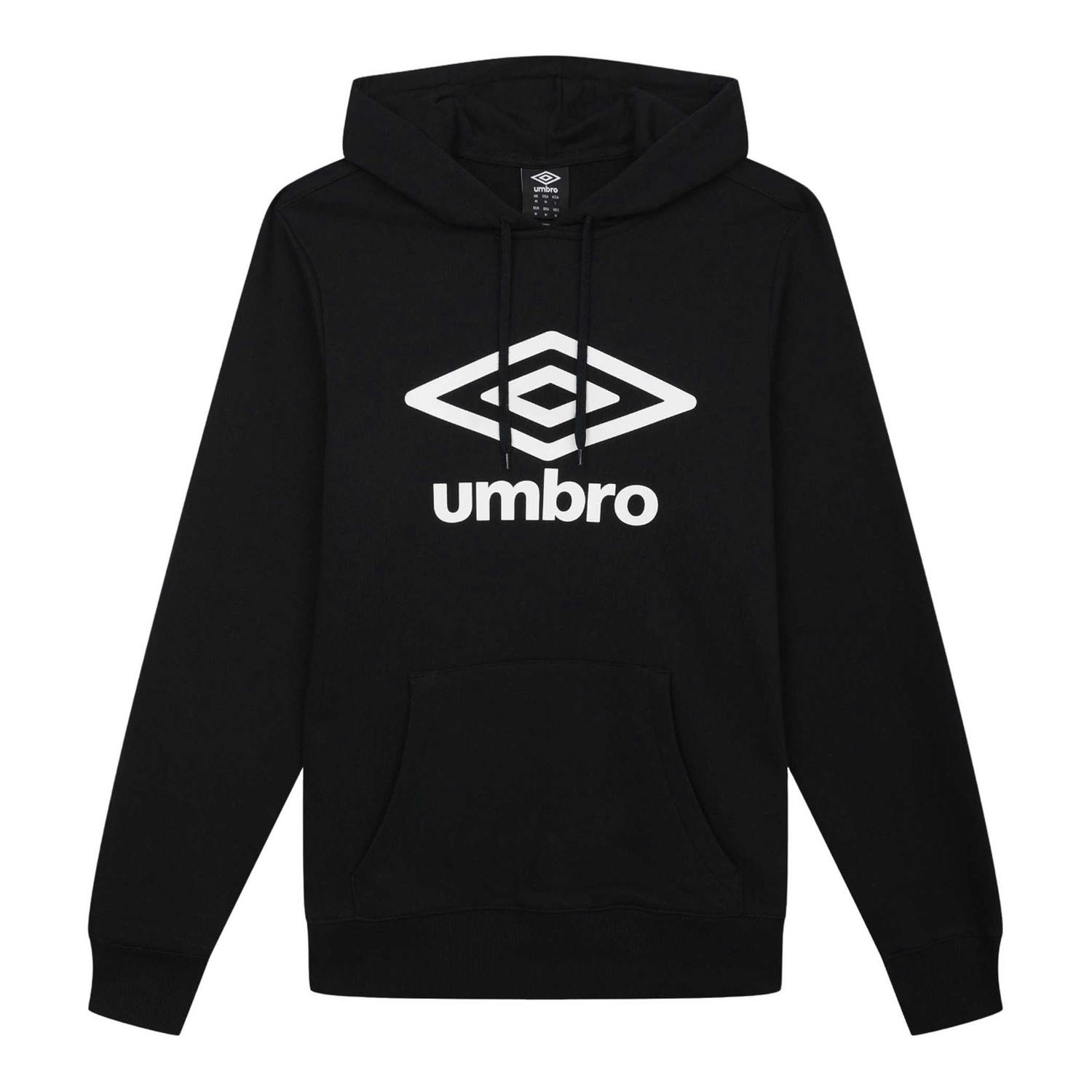 Umbro Men's Black Logo Hoodie - Xl - 70% Cotton/30% Polyester