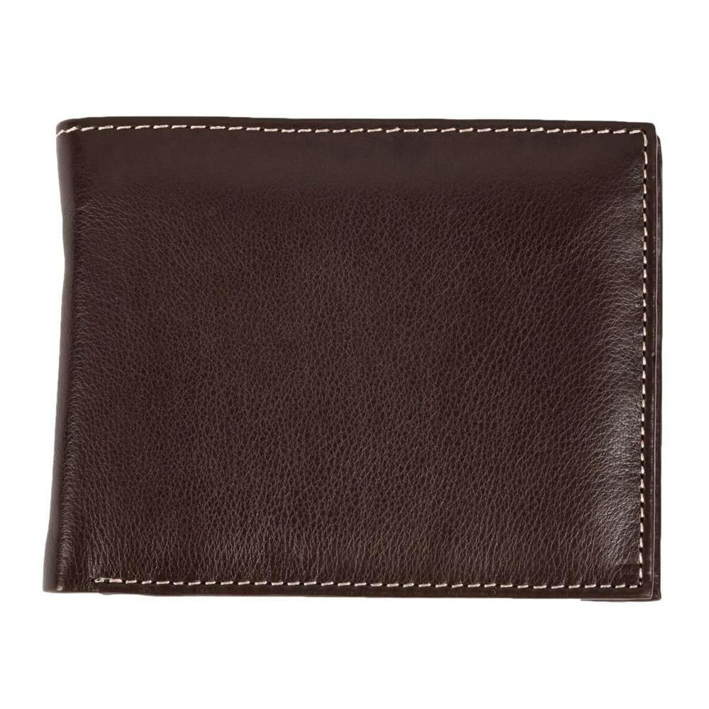 Eastern Counties Leather Men's Brown Mark Trifold Wallet With Coin Pocket - One Size - 100% Leather