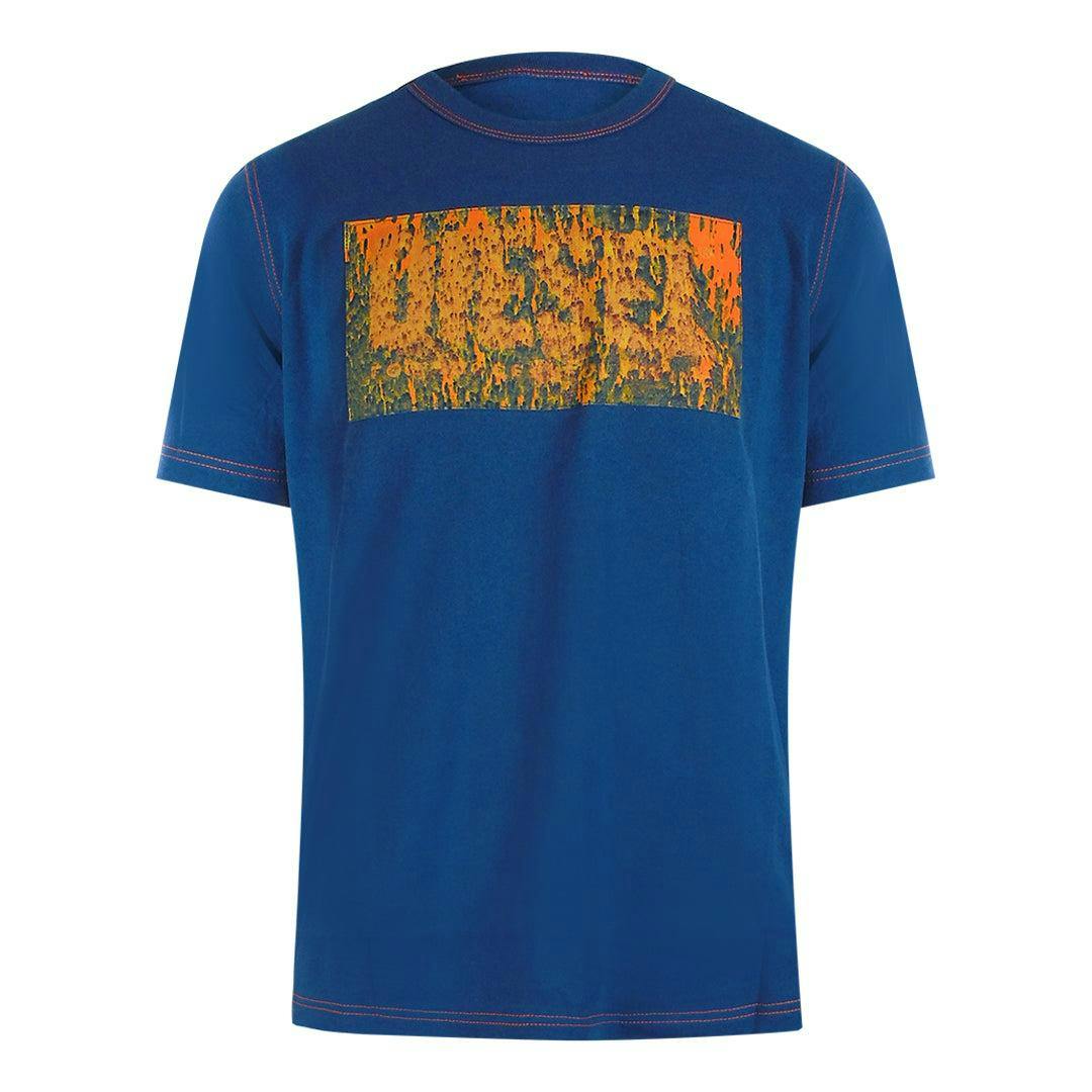 Diesel Men's Blue Logo Cotton T-Shirt - Ensign - M - Ensign - 100% Cotton