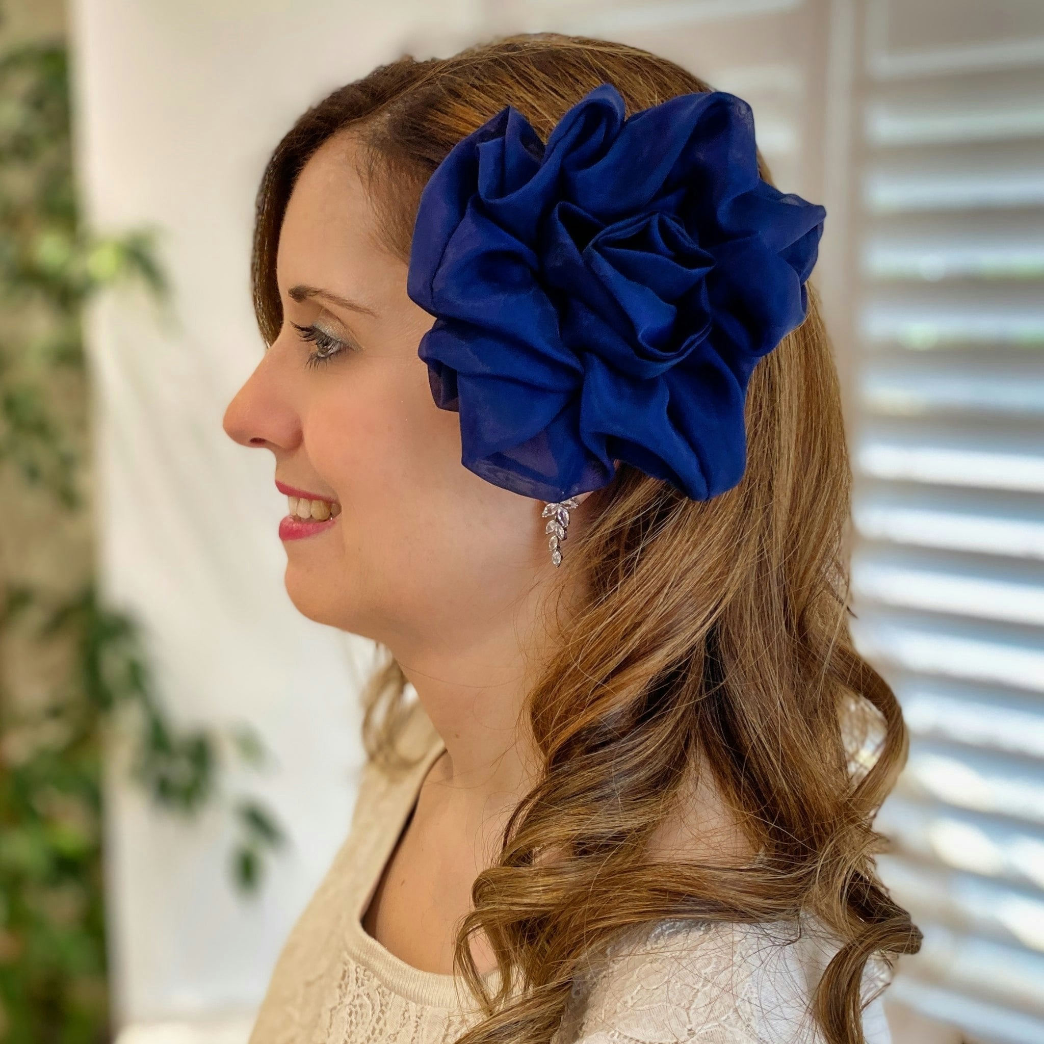 Queenmee Accessories Navy Corsage Rose Hair Clip Flower Hair Clip Flower Pin