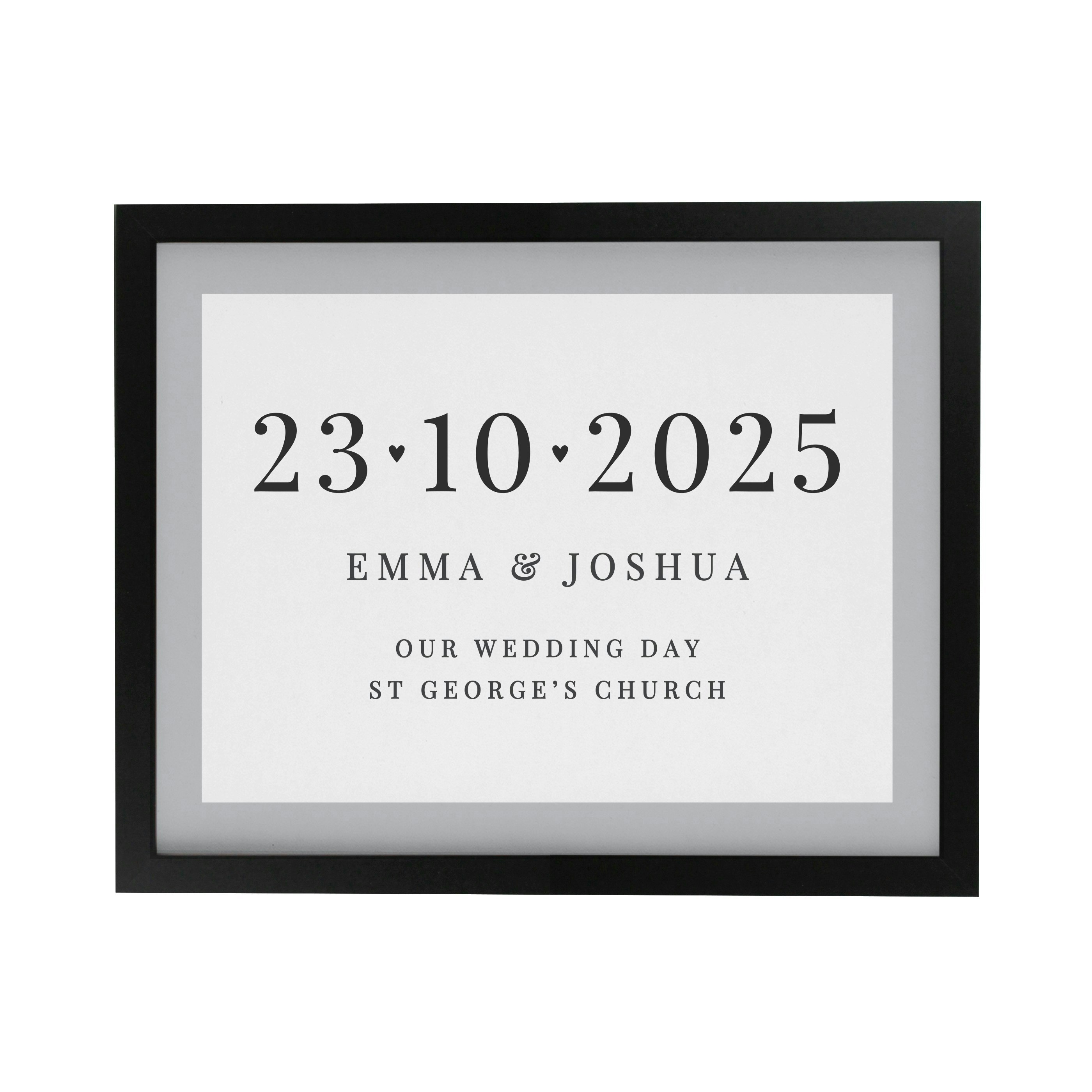 Rackhams Black Personalised Special Date Poster Frame