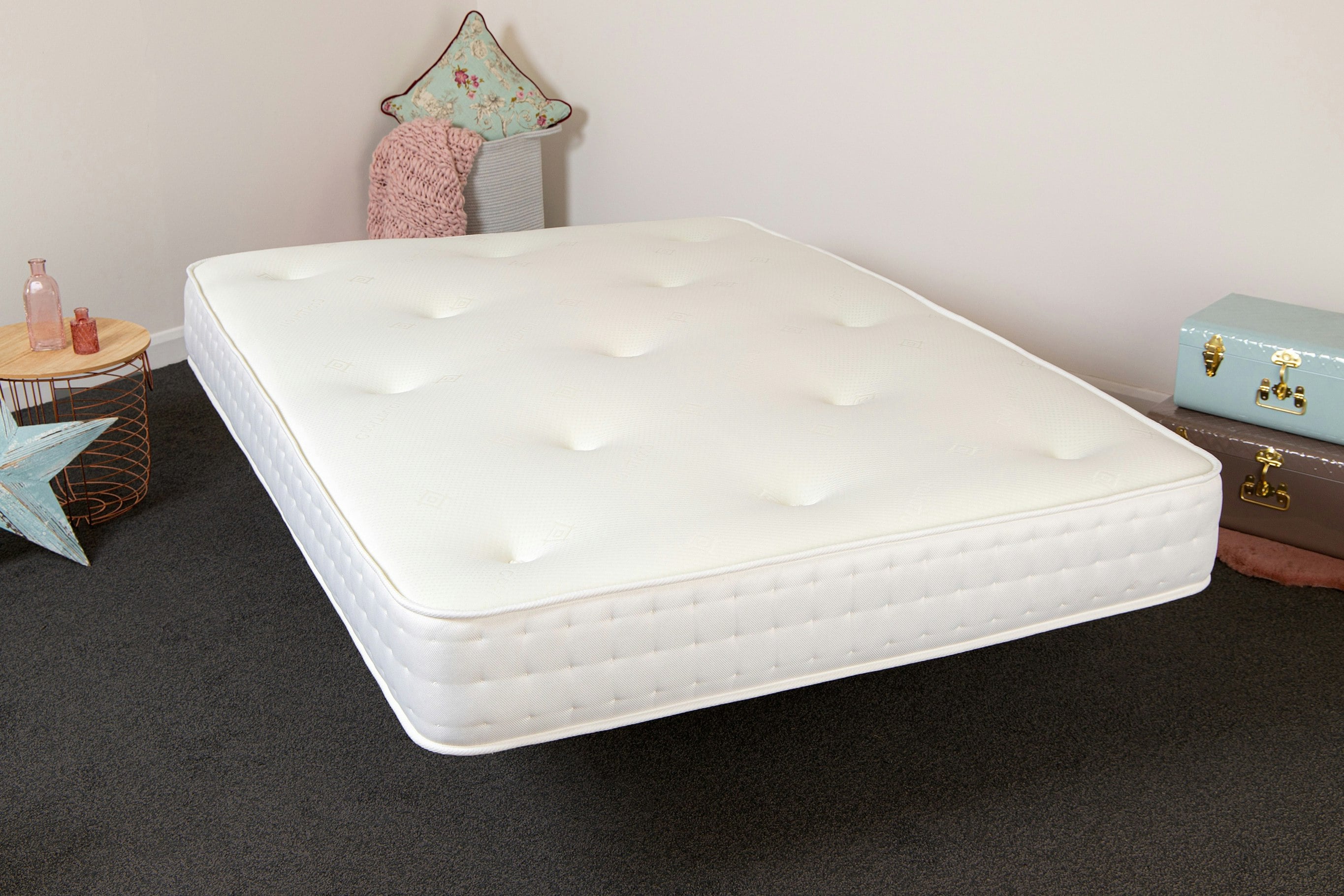 Starlight Beds White 3-Tac Hand-Tufted Hybrid Mattress - 20Cm Deep, Quilted Soft Sleep Surface - 1 - European Double Mattress (140Cm X 200Cm)
