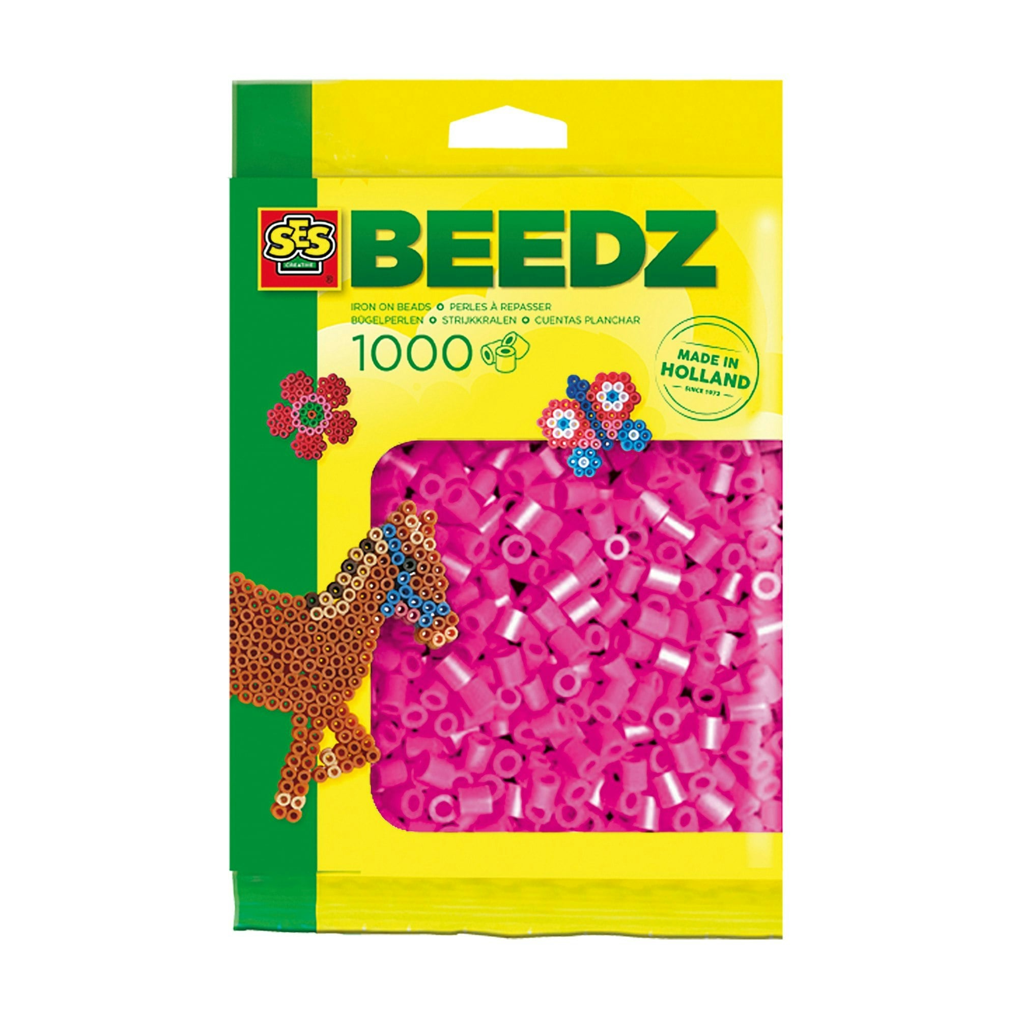 Ses Creative Pink Iron On Beads 1000 Neon