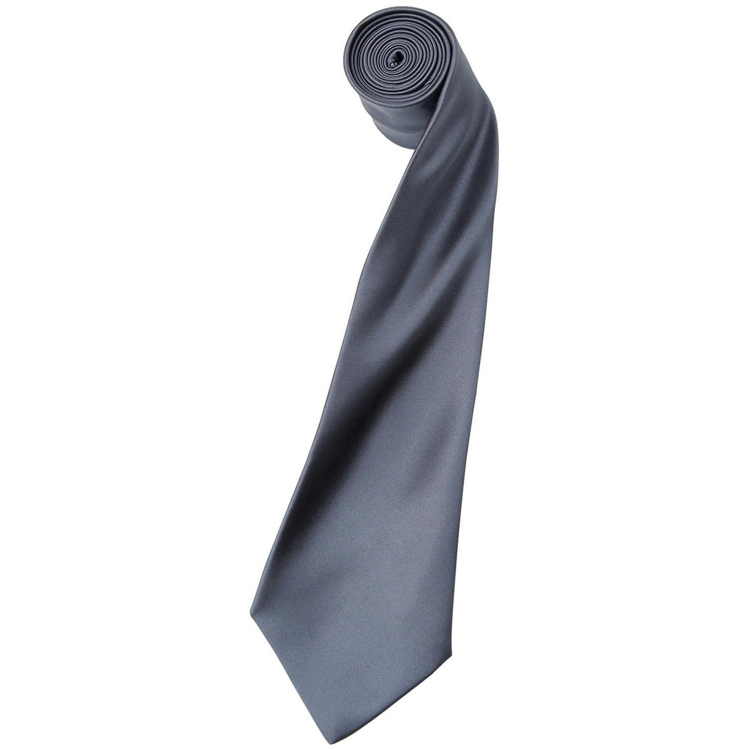 Premier (One Size, Steel) Unisex Adult Colours Satin Tie - Image 3