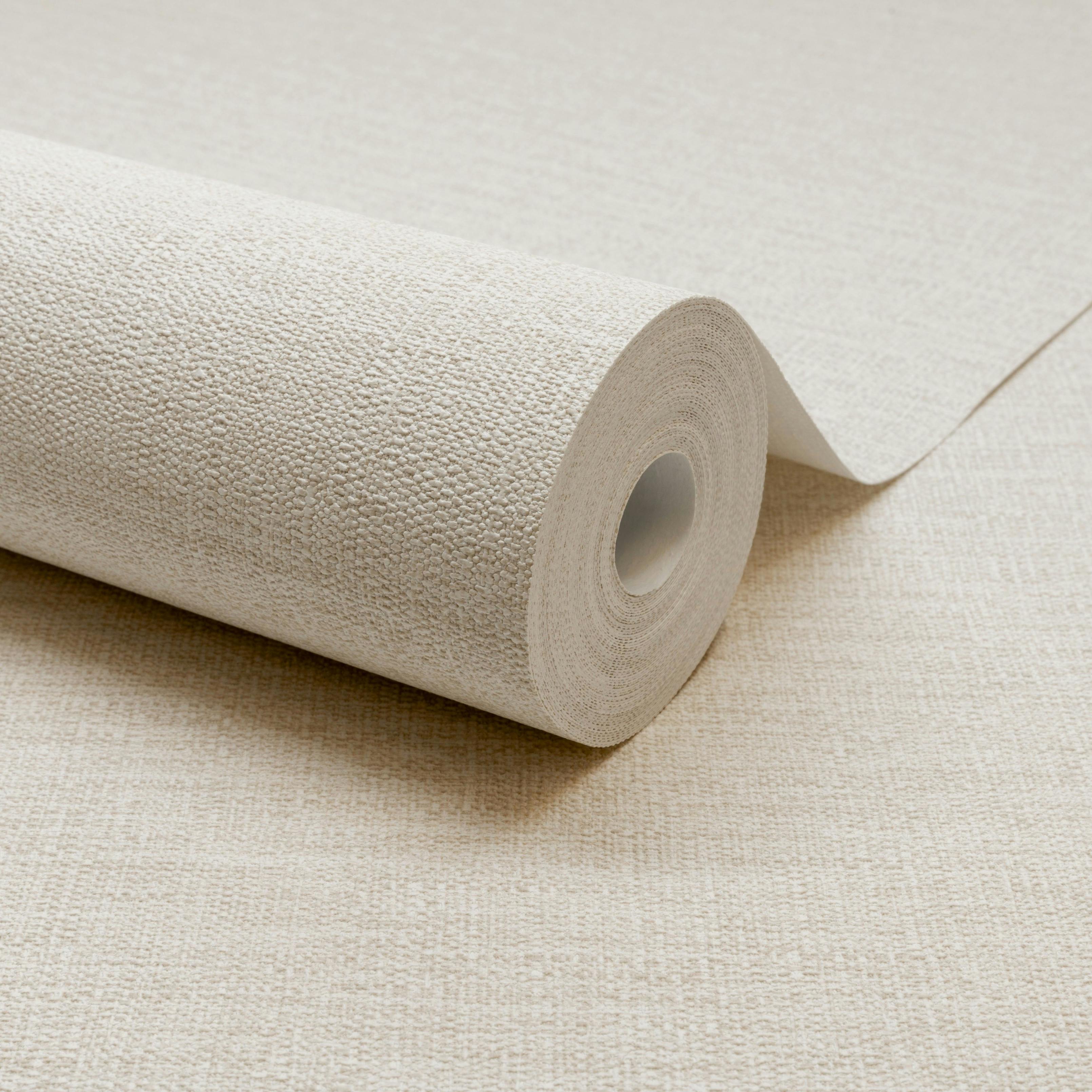 Rackhams Cream Telma Slubbed Fabric Hessian Textured Luxury Wallpaper