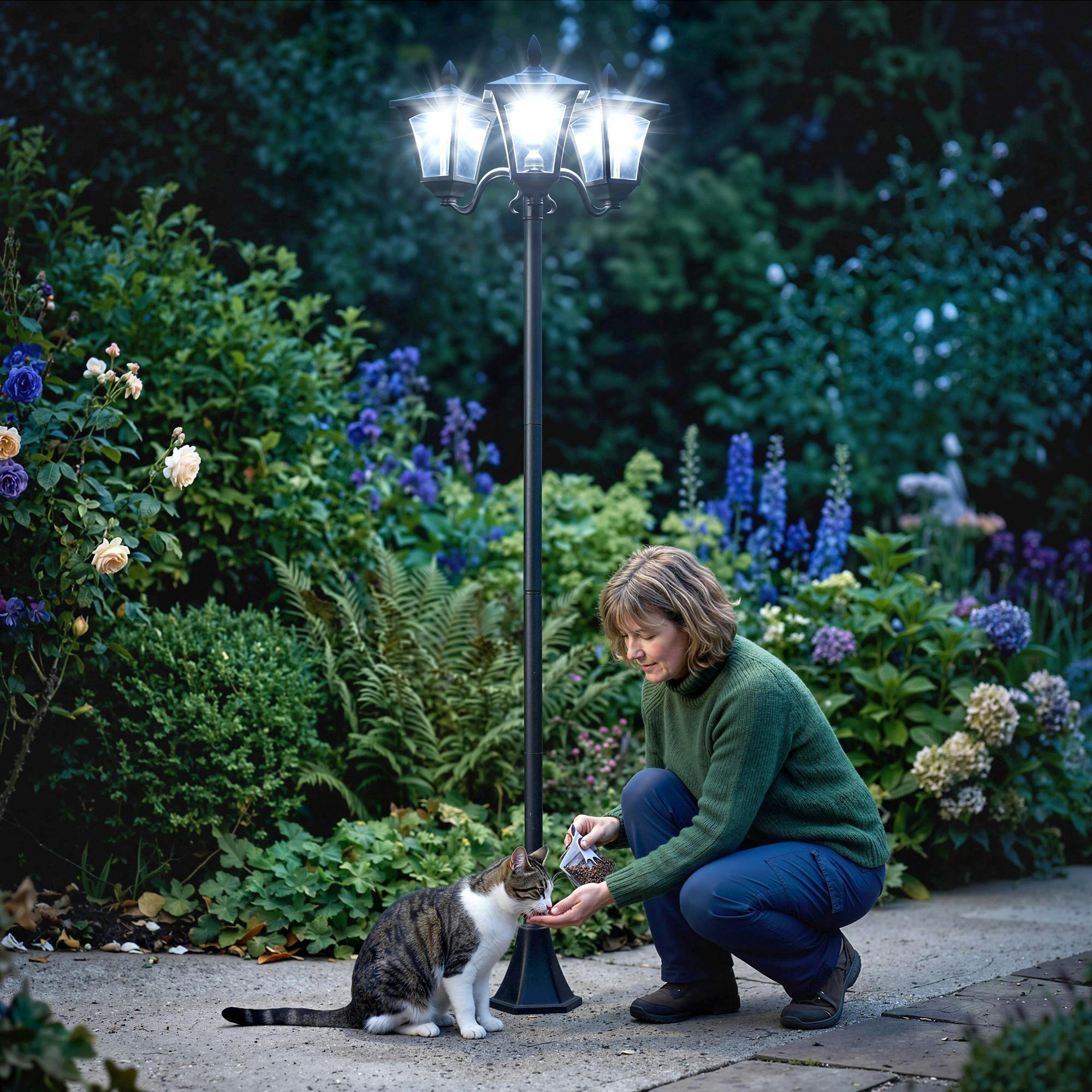 Rackhams Light Outdoor Garden Solar With Base Energy-Efficient Ip44 Dimmable