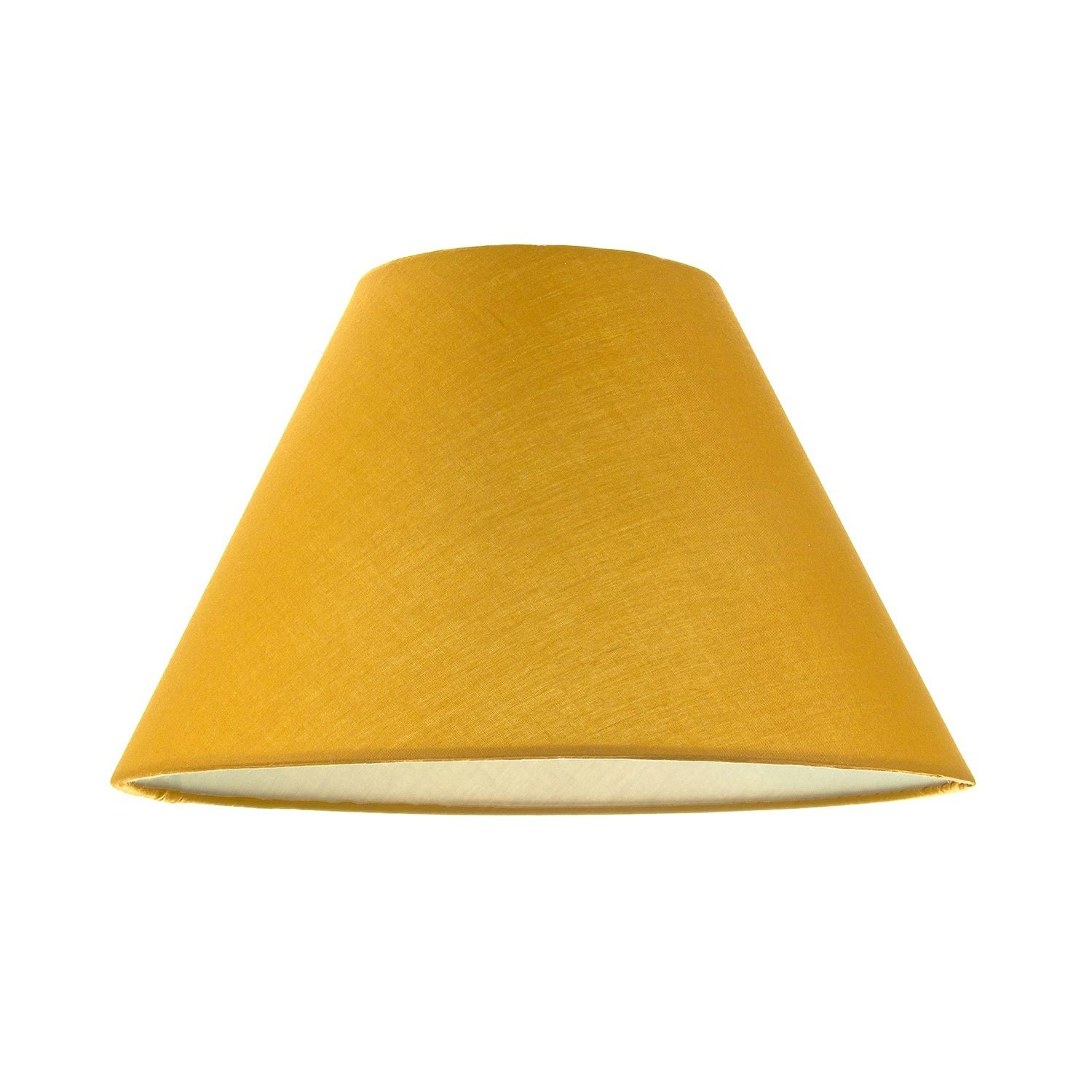 Rackhams White 10 Inch Mustard Ochre Cotton Coolie Shade For Table Lamp Or Pendant