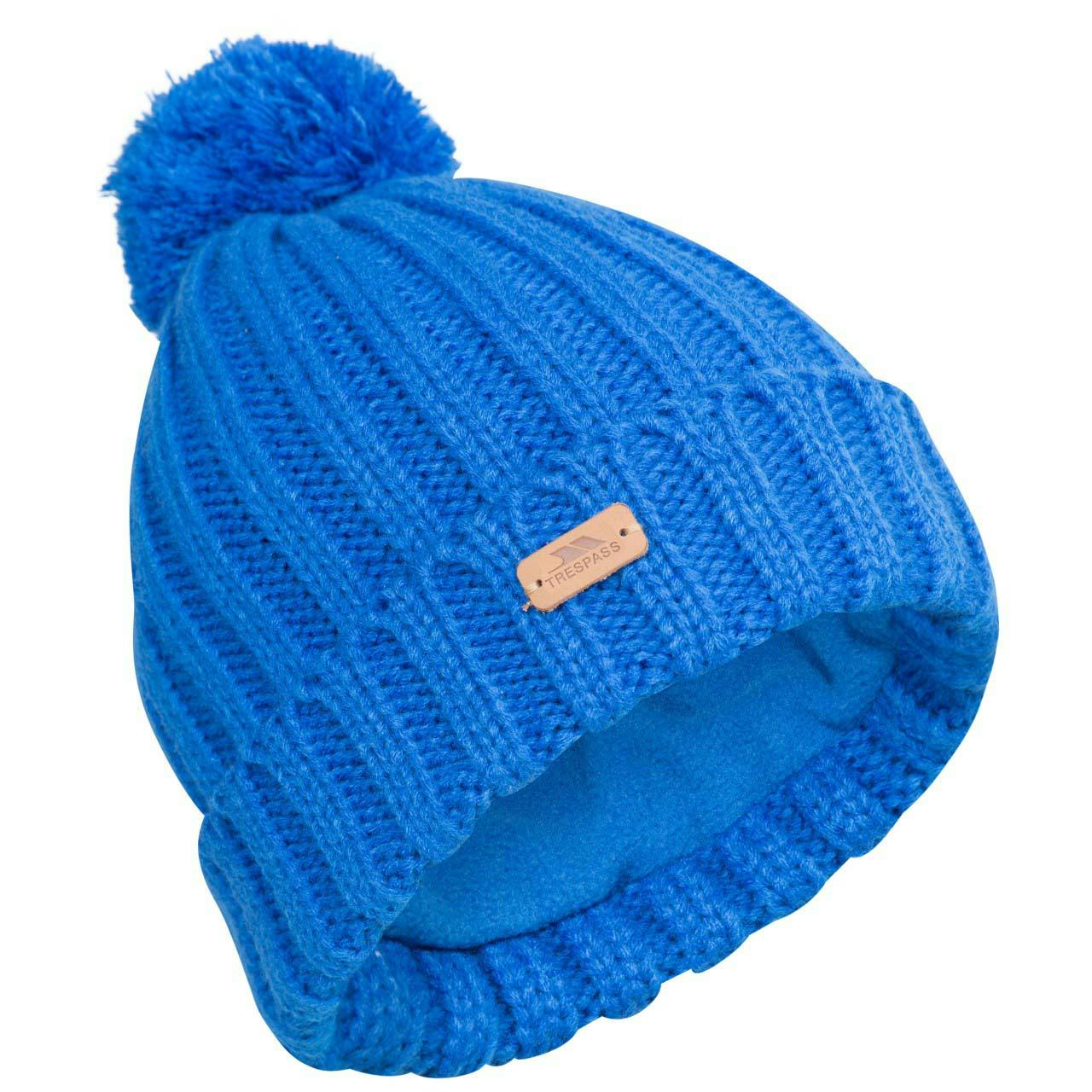 Trespass Men's Blue Thorns Beanie Hat - One Size - 50% Acrylic/50% Polyester Anti Pil Fleece
