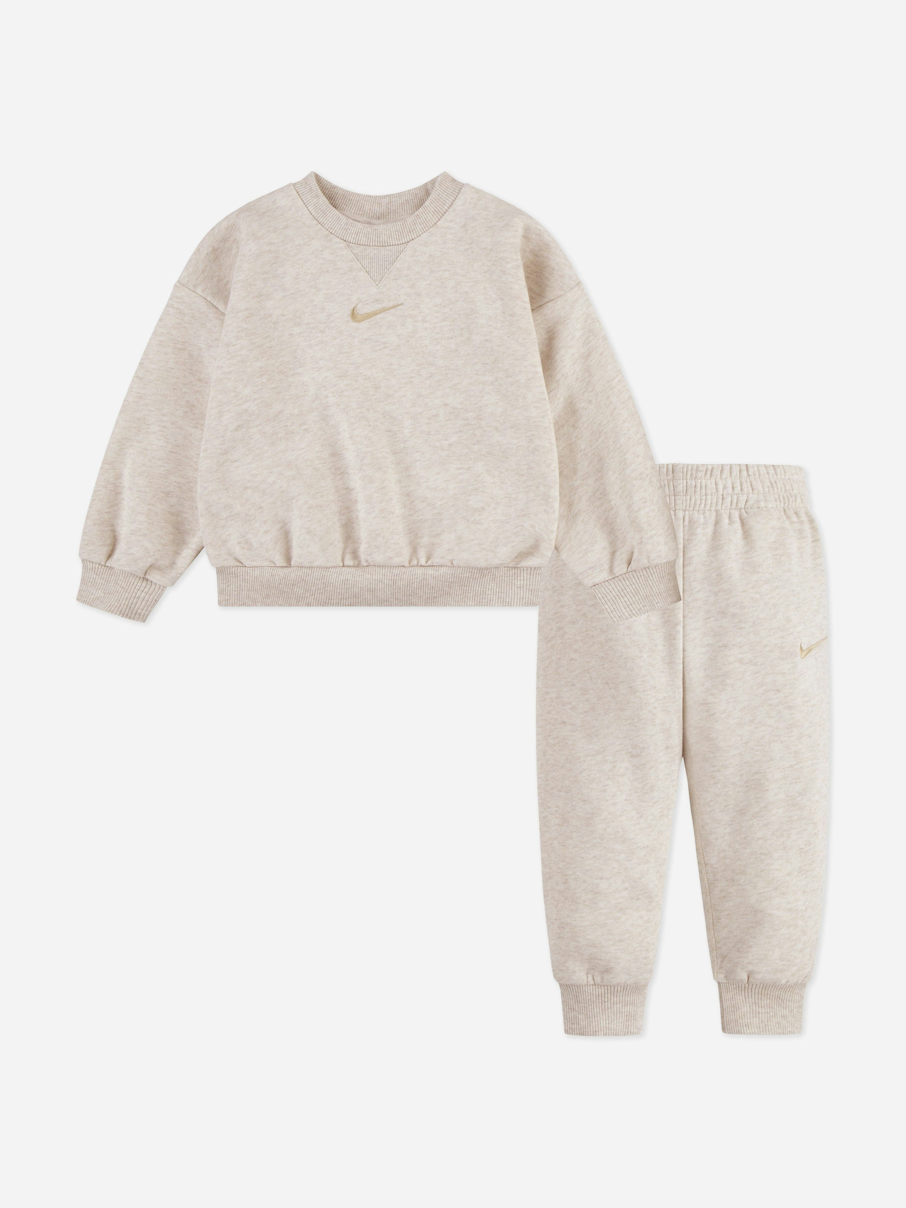 Nike Ivory Kids Essential Fleece Tracksuit In - 5 - 6 Yrs