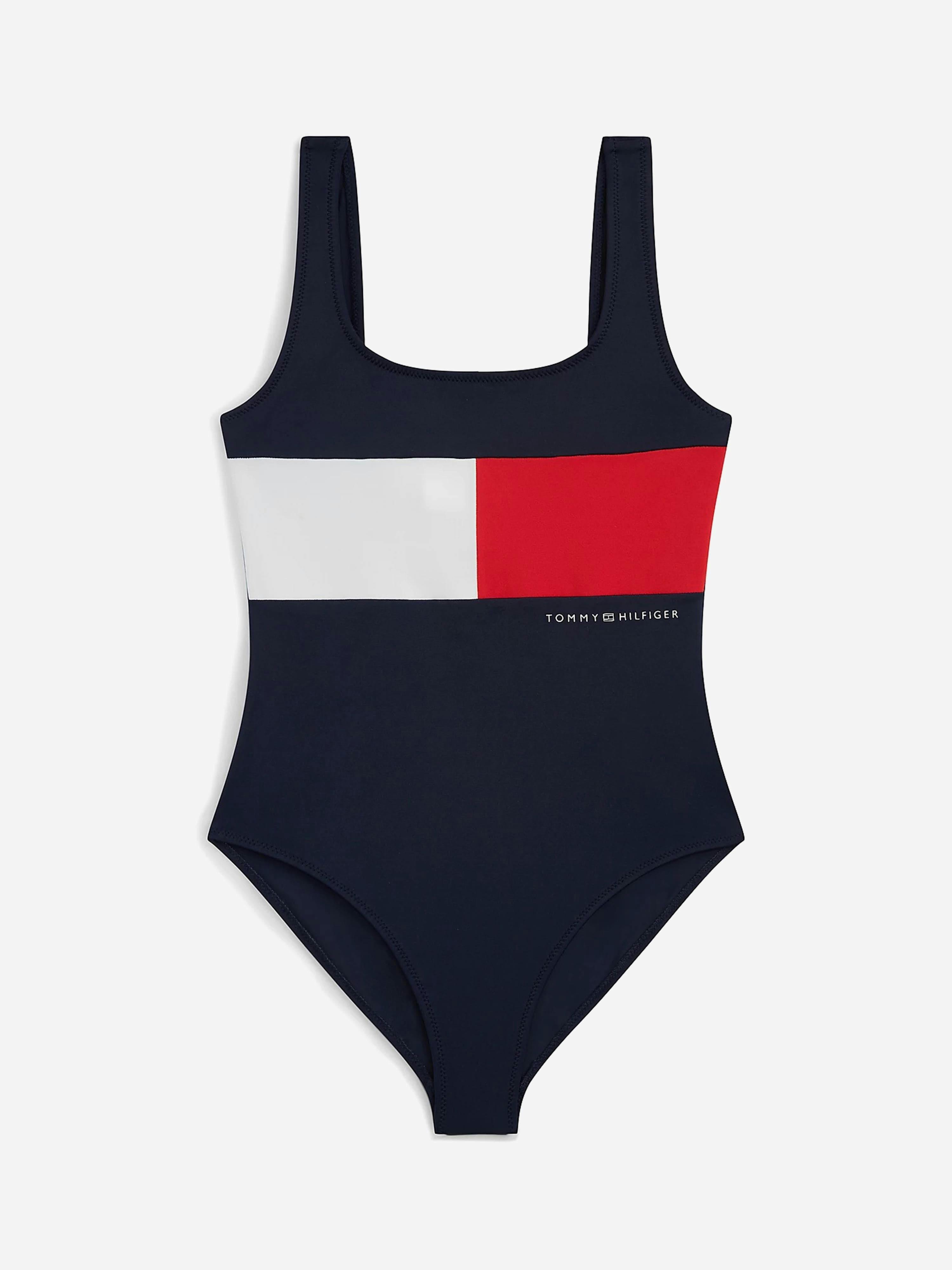 Tommy Hilfiger Girls Logo Swimsuit In Navy - Navy - 12 - 14 Yrs
