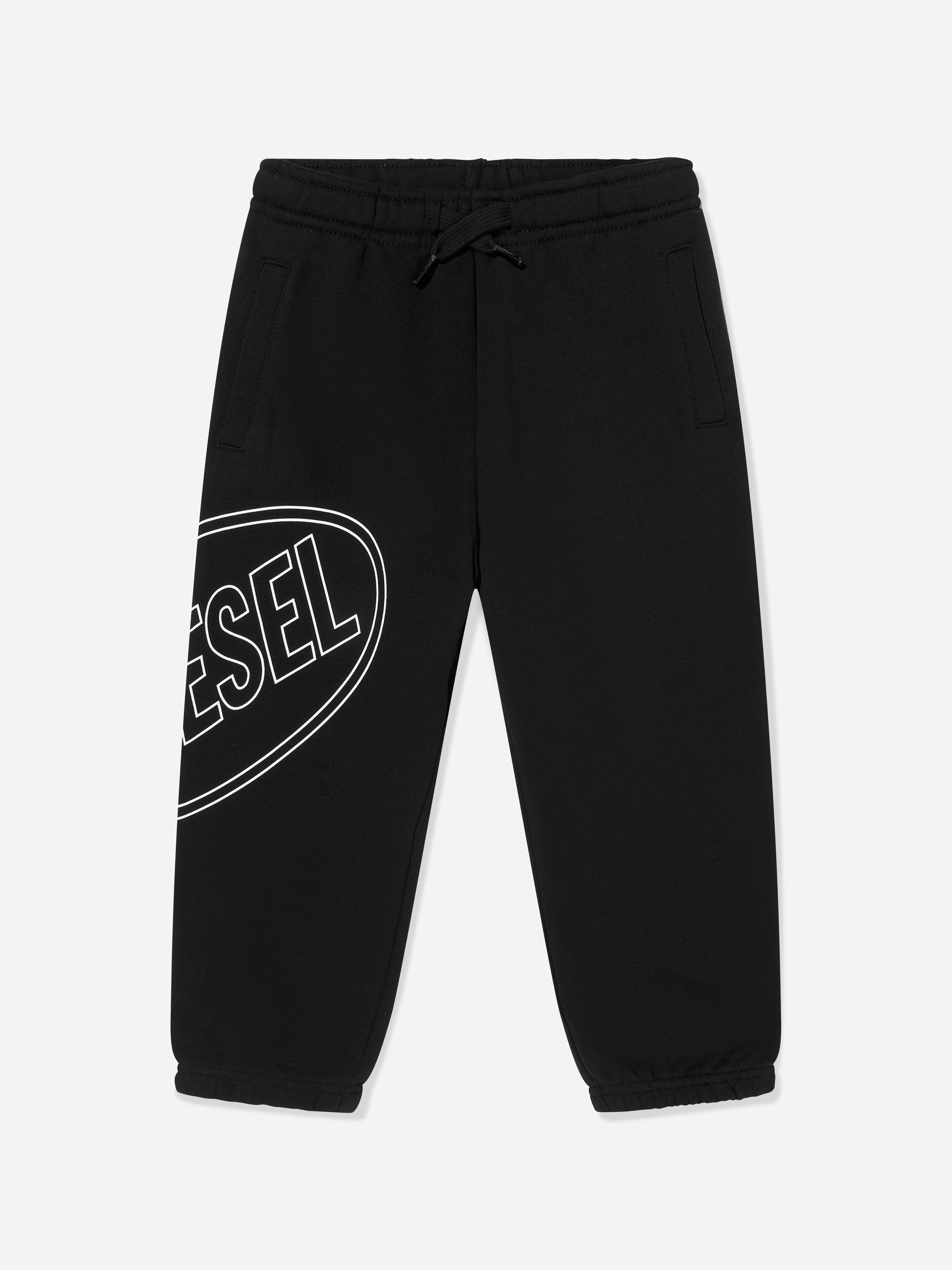Diesel Boys Black Logo Joggers In - 10 Yrs