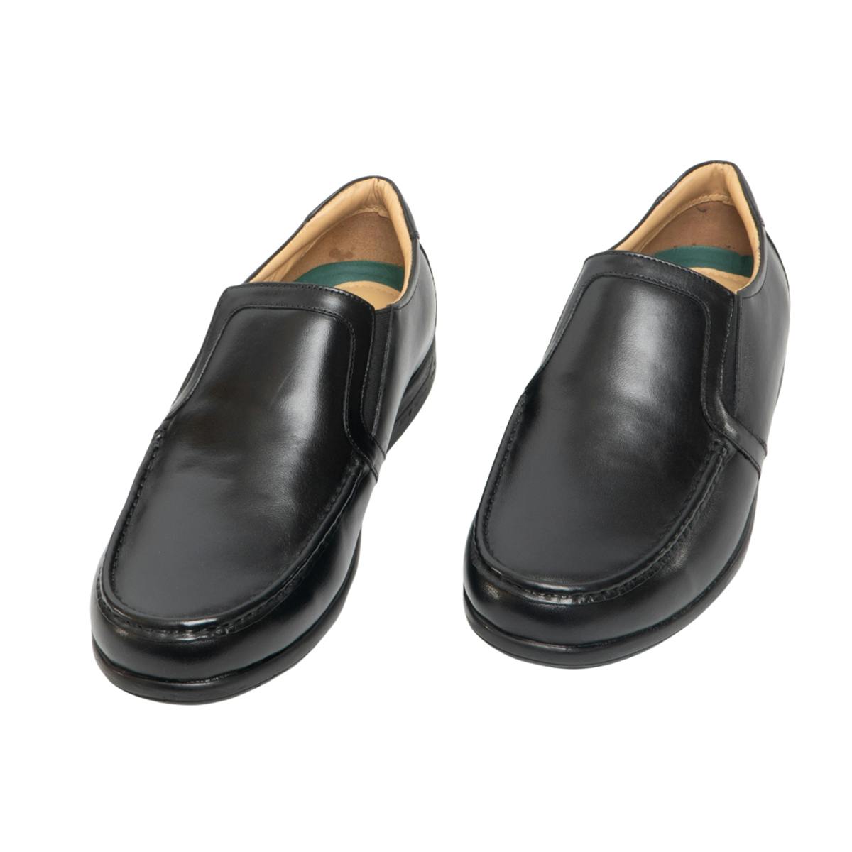 Roamers Men's Black Leather Xxx Extra Wide Twin Gusset Casual Shoe - 11 Uk - 100% Leather