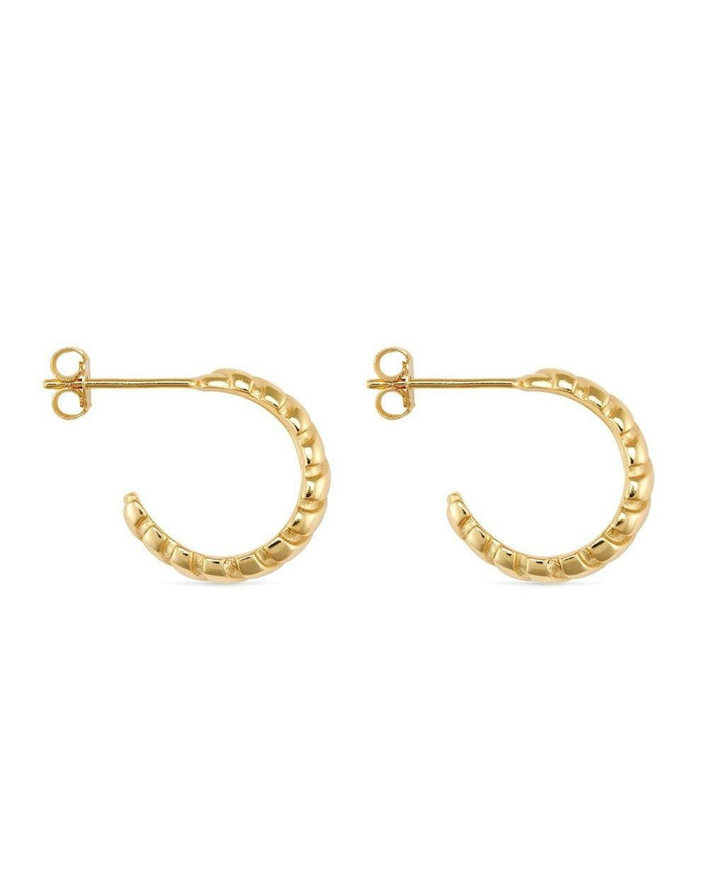 Elk & Bloom Women's Gold Chunky 14K Ribbed Plated Hoop Earrings - No, Thank You