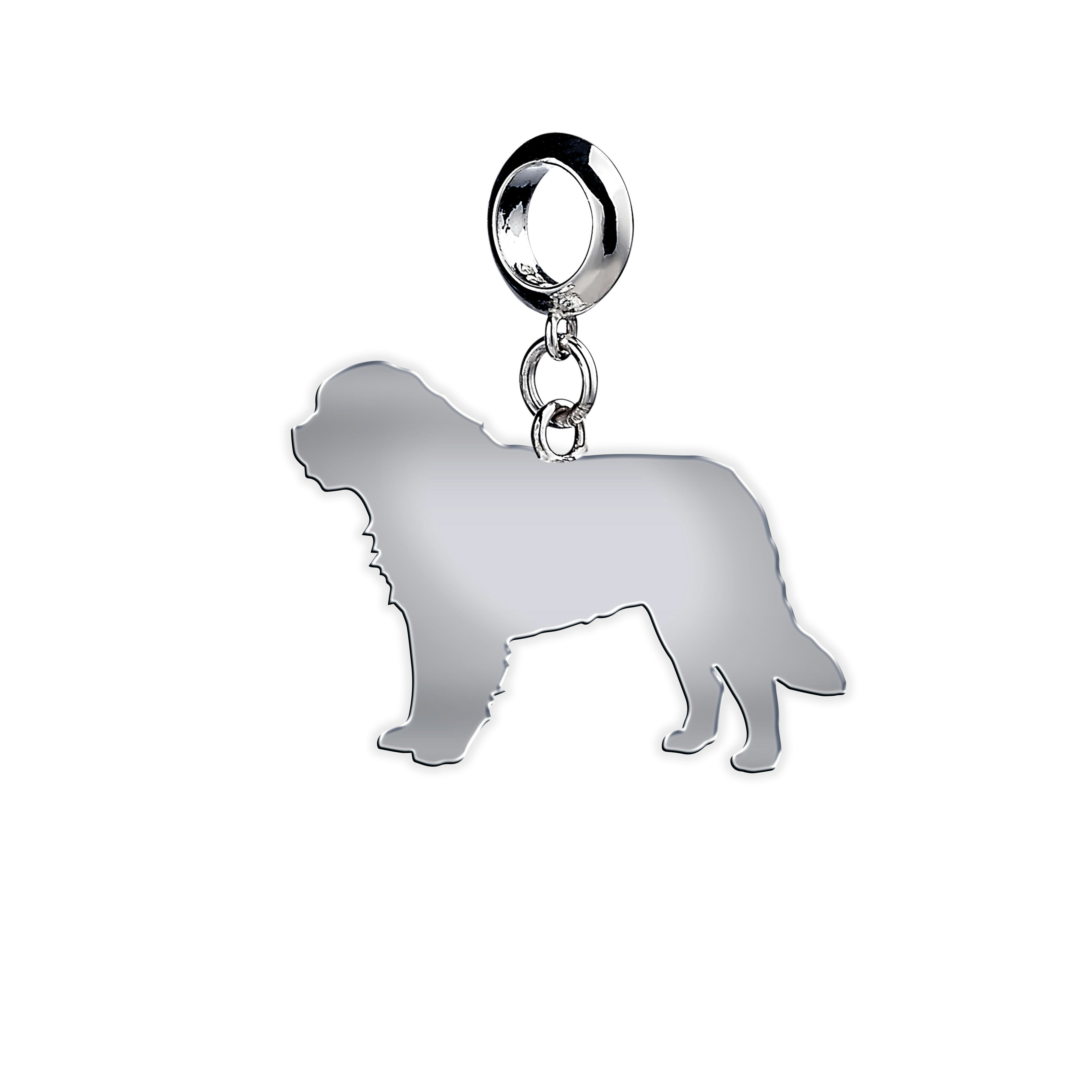 Mylee London Silver Newfoundland Silhouette Charm - No - Slider Charm
