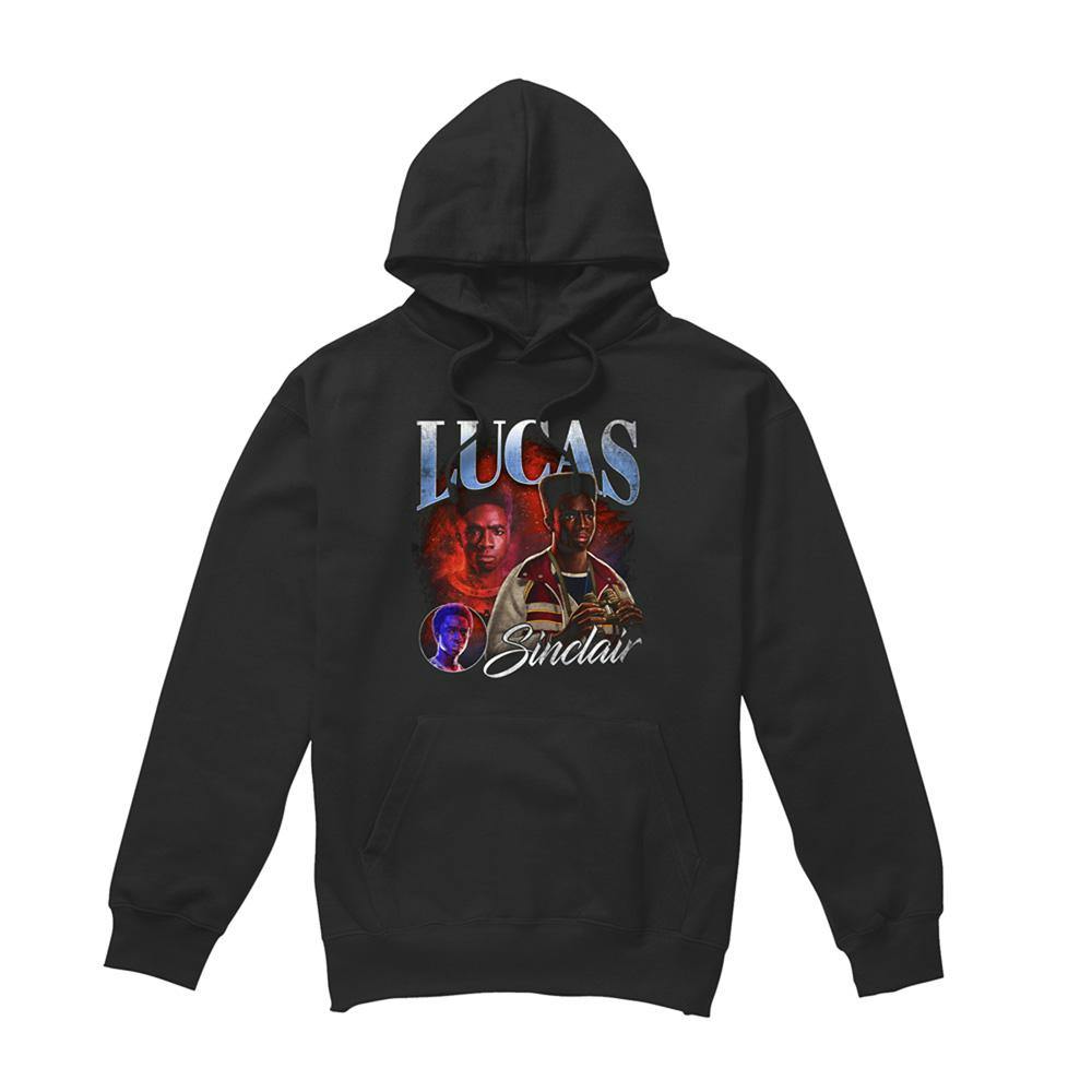 Stranger Things Unisex Black Adult Lucas Homage Hoodie - S - 80% Cotton/20% Polyester