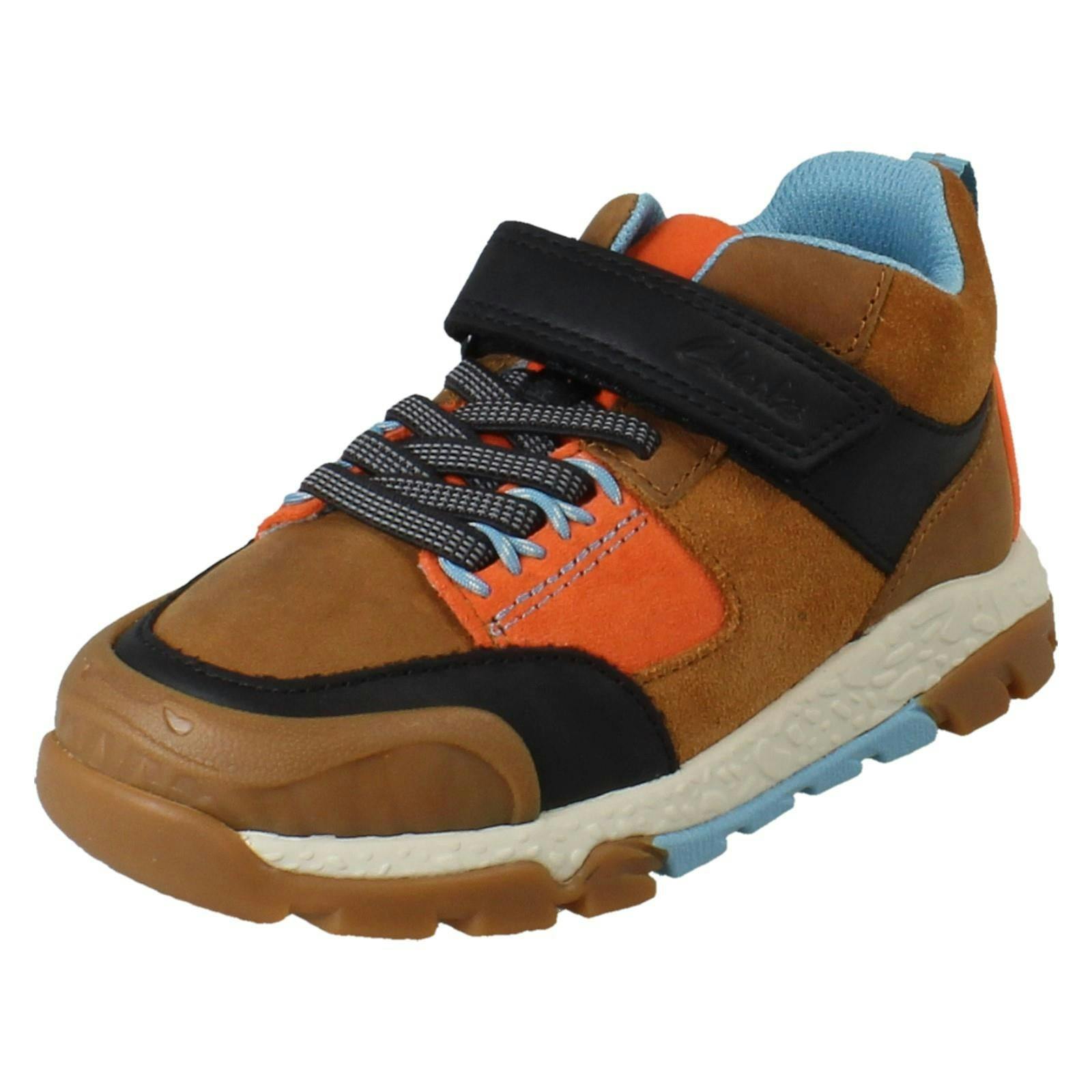 Clarks Boys Dark Playprints 'Rex' Ankle Boots Steggy 2 Glow - Tan - Uk 9.5 Child - G