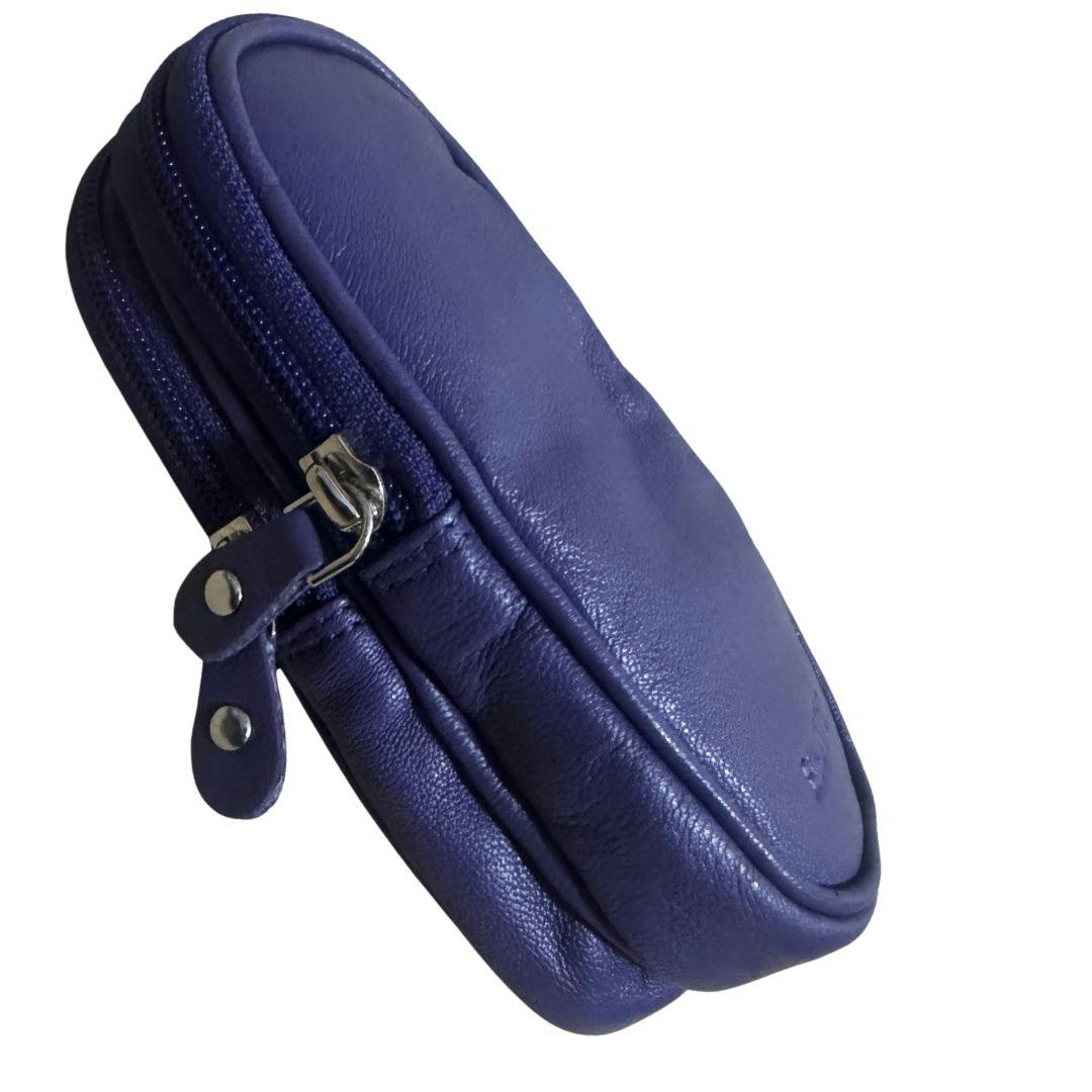 Love Emvy Unisex Purple Soft Leather Double Glasses Case