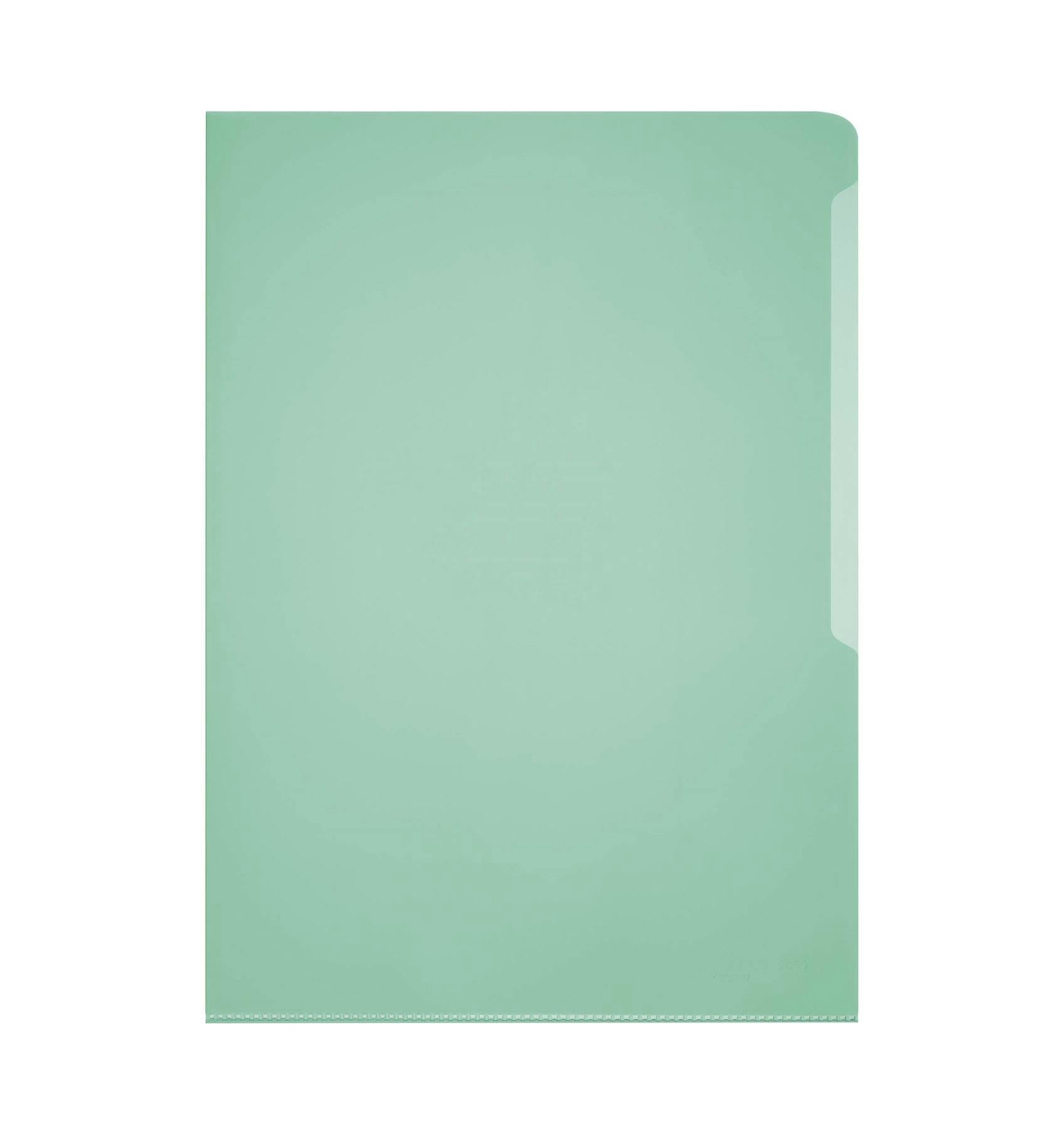 Durable Green Clear Plastic Cut Flush Document Wallet Folder | 50 Pack | A4