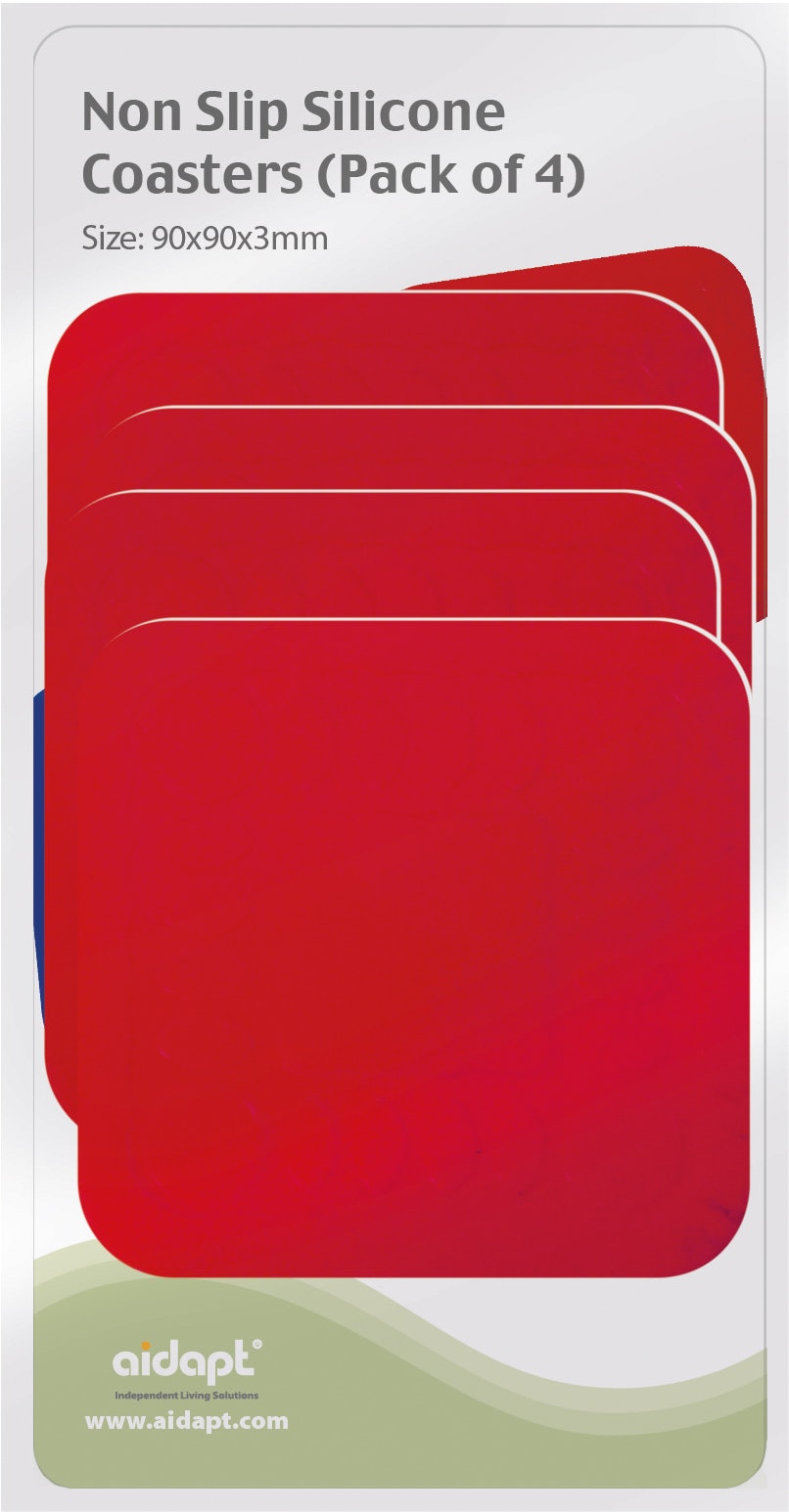 Aidapt Red 9Cm Square Coasters Pk 4