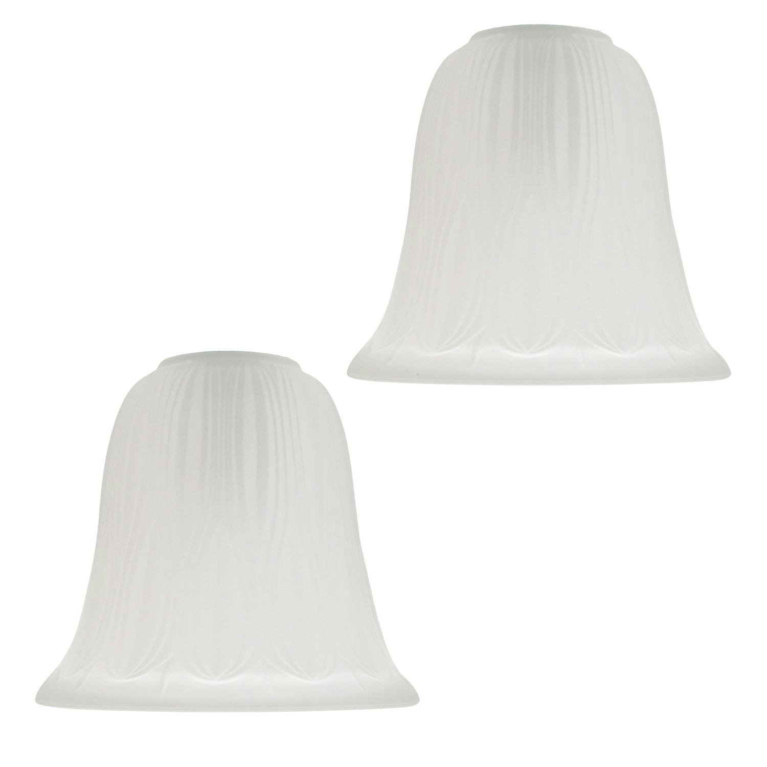 Happy Homewares Light Pair Of Frosted Etched Glass Shades With Traditional Shape For E14 And E27 Large