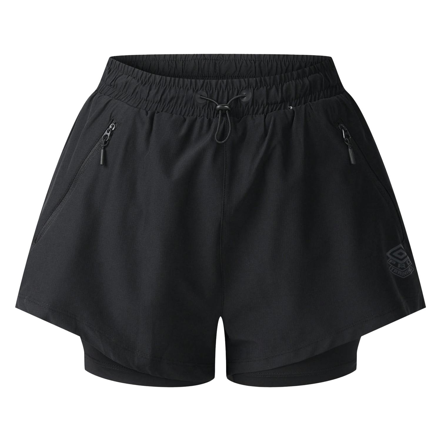 Umbro Women's Black Pro Training Hybrid Short - 14 Uk