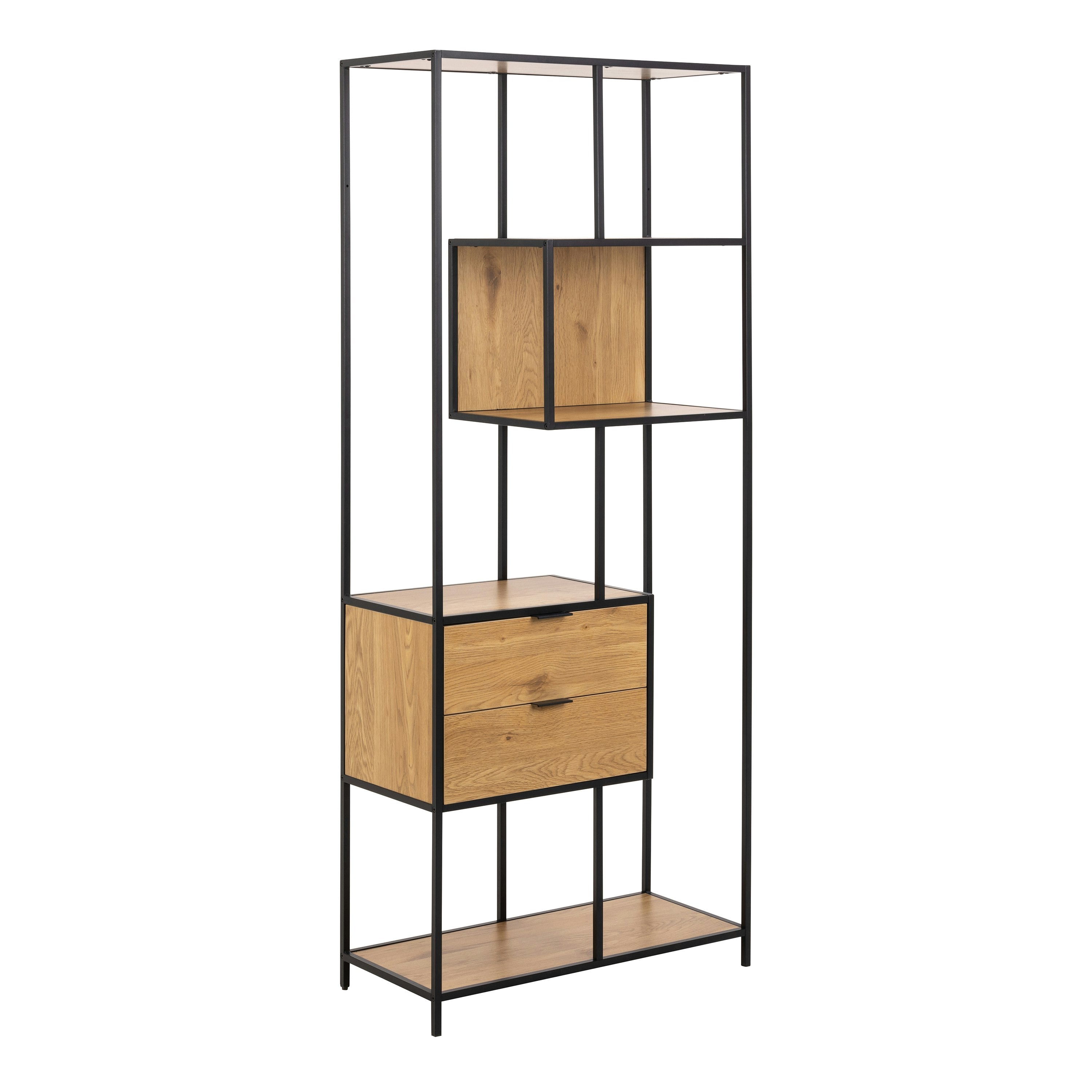 Furniture To Go Florence Seaford Wild Oak 2 Drawer 4 Tier Tall Bookcase - Image 4