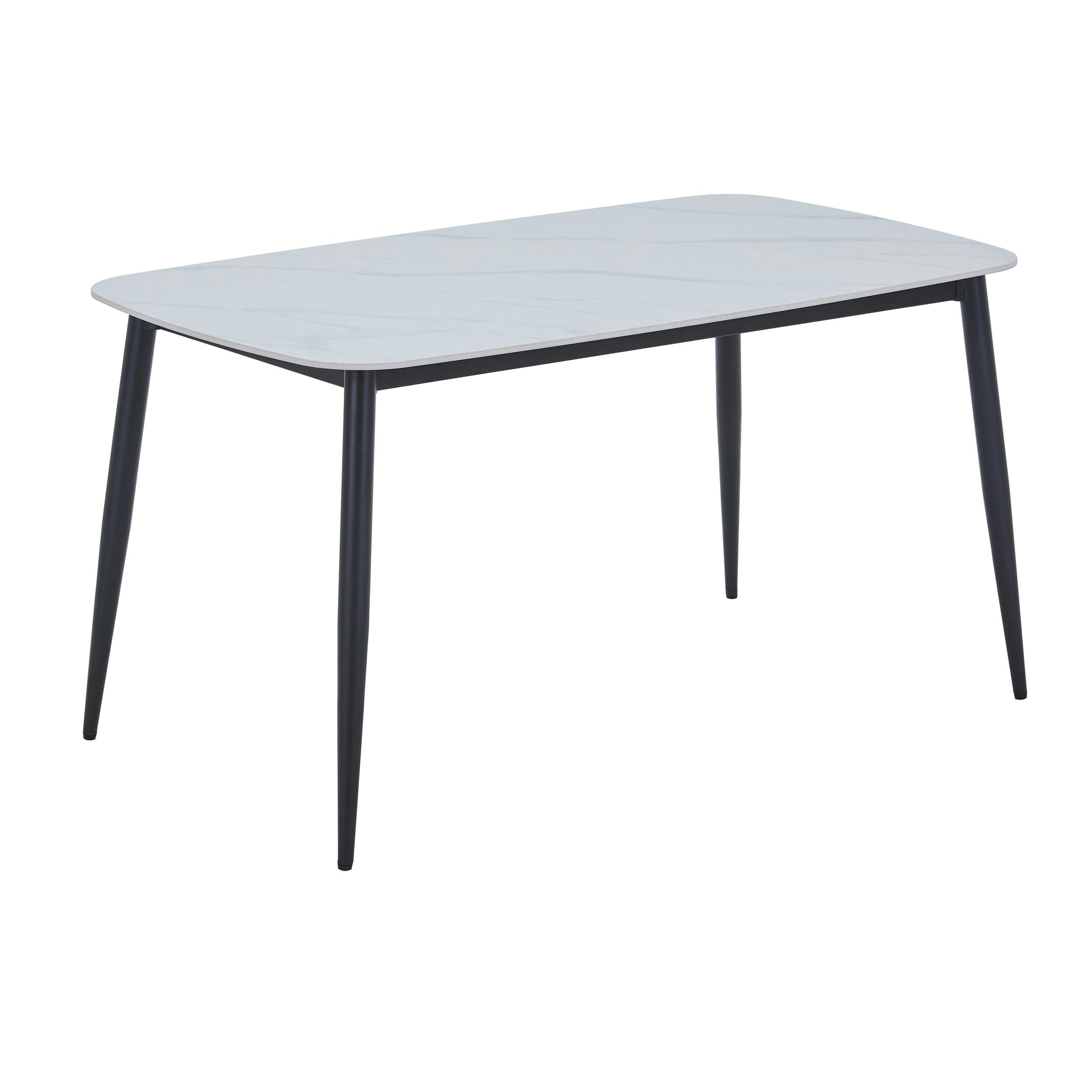 Core Products White Aspen Rectangular Dining Table, Sintered Stone