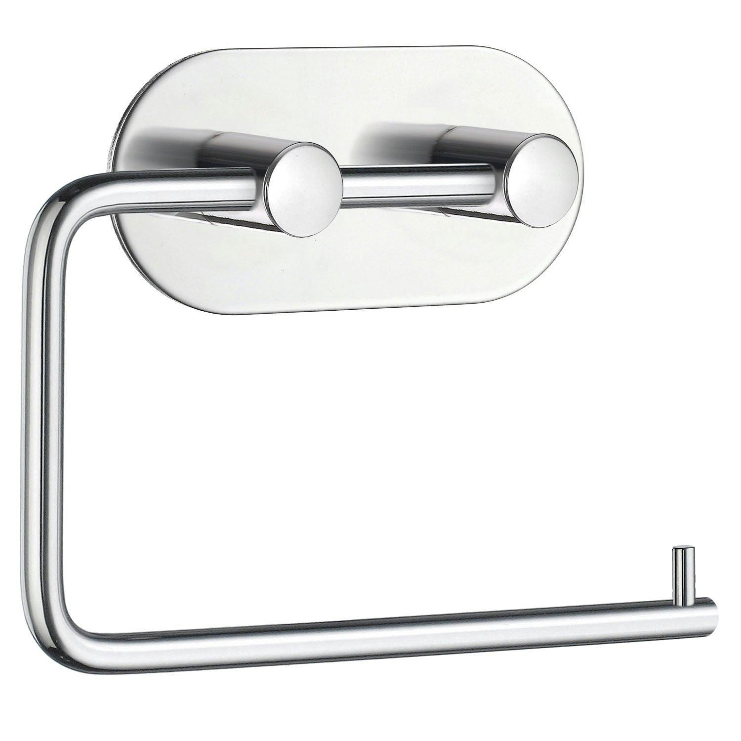 Beslagsboden Polished Stainless Steel Toilet Roll Holder Self Adhesive Bathroom Wall Mounted