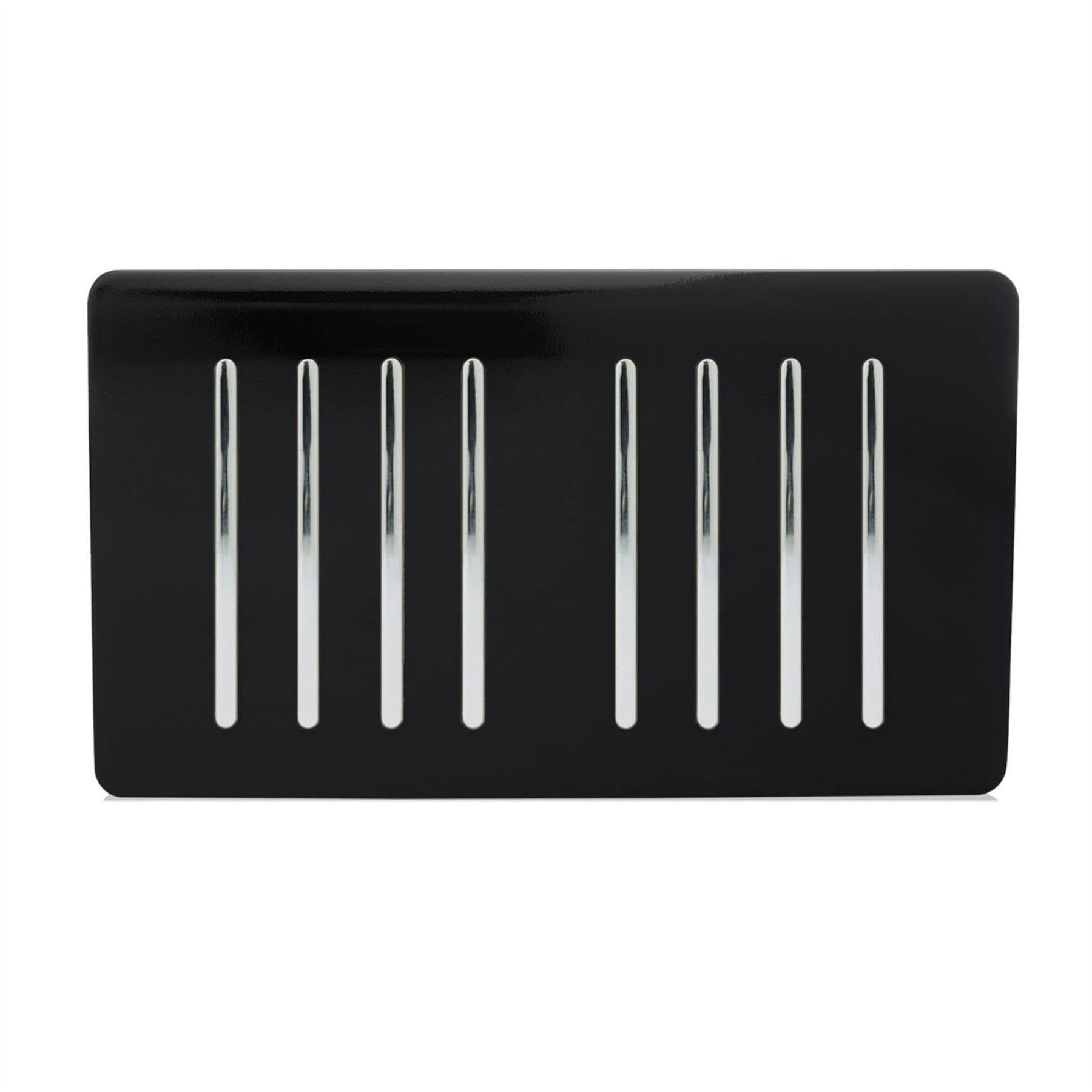 Trendi Switch Trendi Artistic Modern Glossy 8 Gang 2 Way Rocker Piano Black Double Plate Tactile Light Switch - Image 4