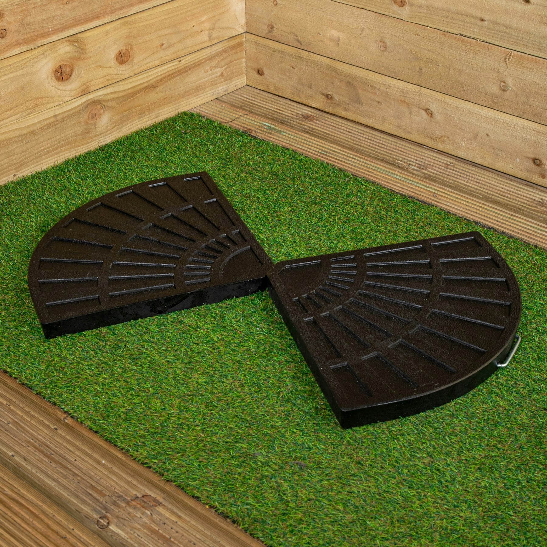Rackhams Black 2 Piece 14Kg Hanging Banana Cantilever Garden Parasol Base Weights - Outdoor Umbrella & Parasols