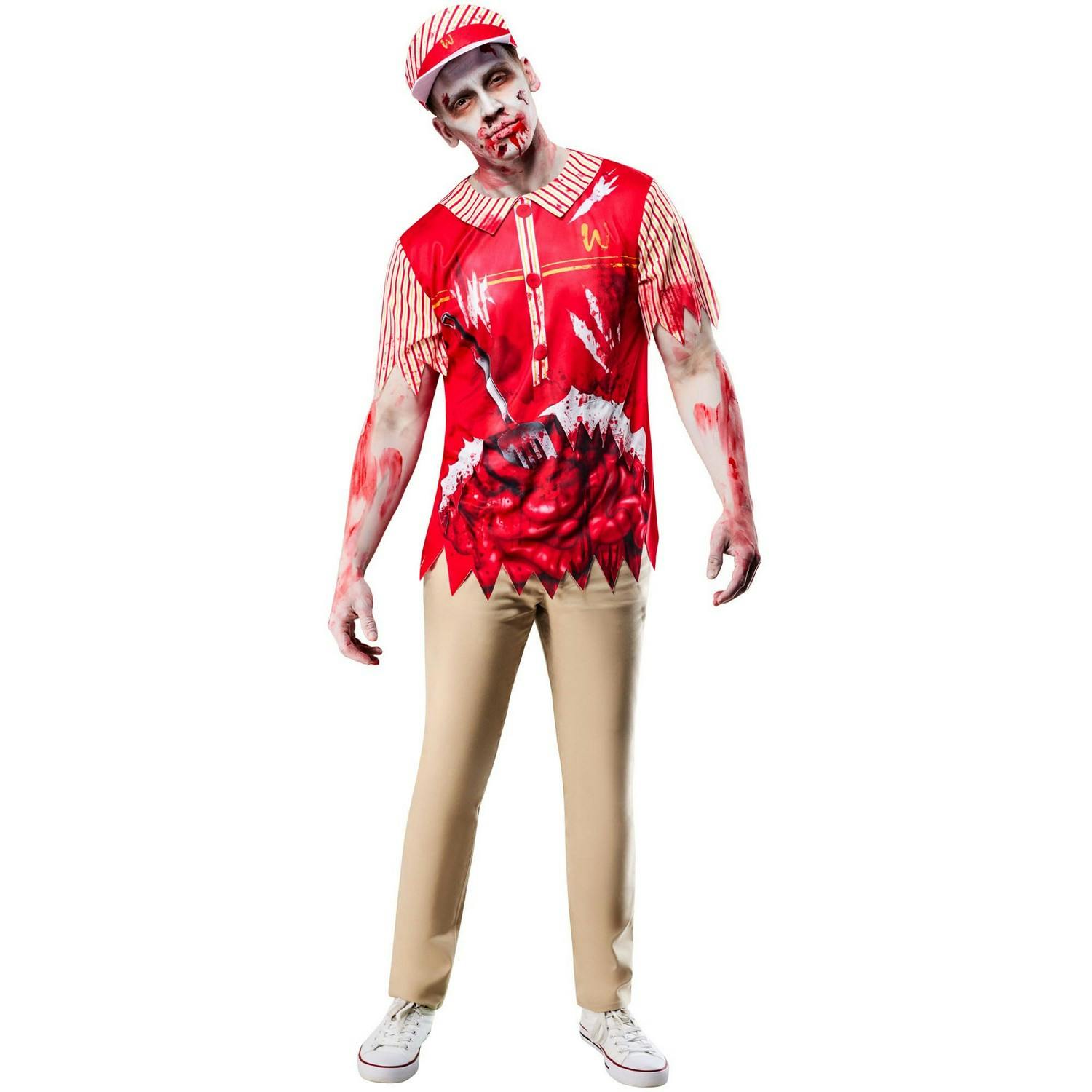 Bristol Novelty Men's Zombie Burger Worker Costume - Multicoloured - Multicoloured - Xl