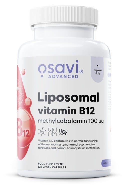Osavi Liposomal Vitamin B12, Methylcobalamin 100Mcg - 120 Vegan Caps