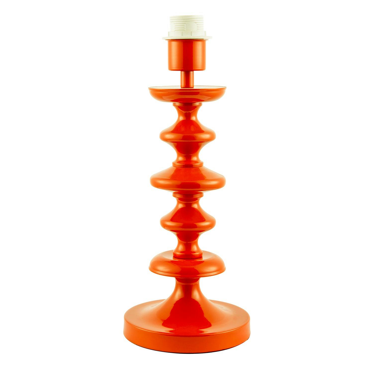 Rackhams Orange Modern Vivid Gloss Table Lamp Base With Chic Round Step Design