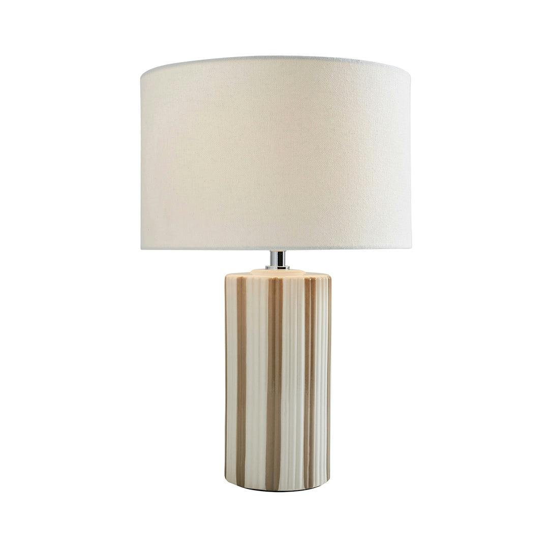Rackhams White Lewis Taupe & Off Ceramic Table Lamp
