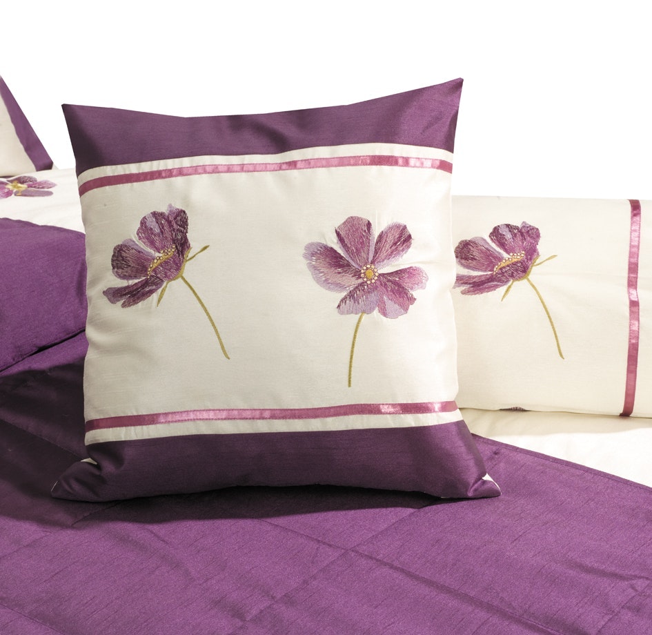 Intimates Purple Velvet Applique Soft Touch Cushion - 43Cm X 43Cm