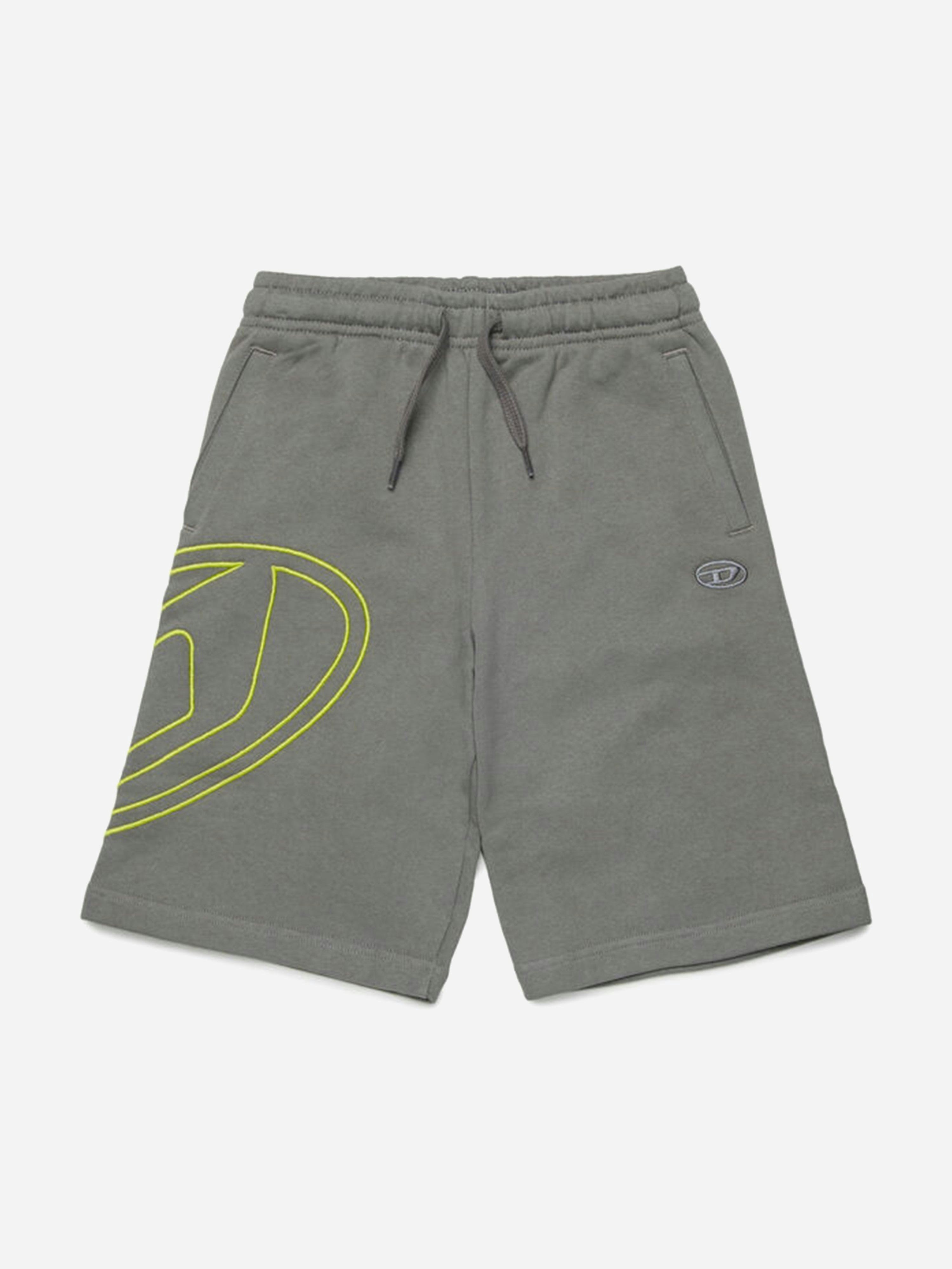 Diesel Boys Grey Oval D Logo Sweat Shorts In - 4 Yrs