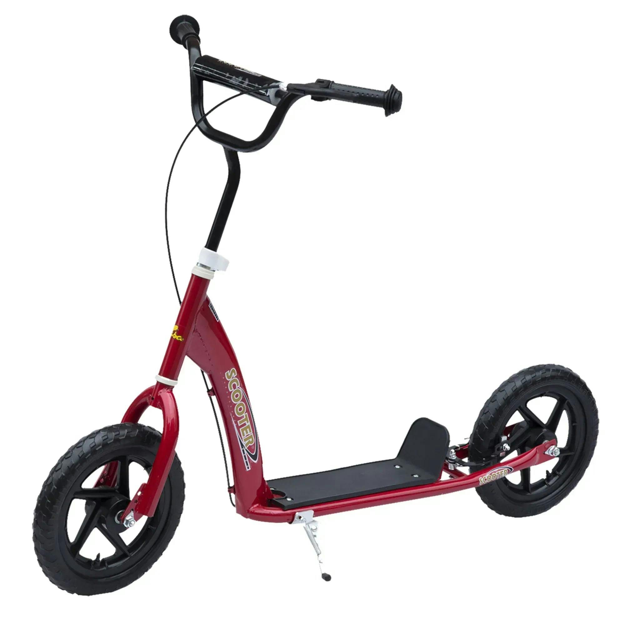 Homcom Push Scooter, Teen Kids Scooter With 12" Eva Tyres, Red - Image 6
