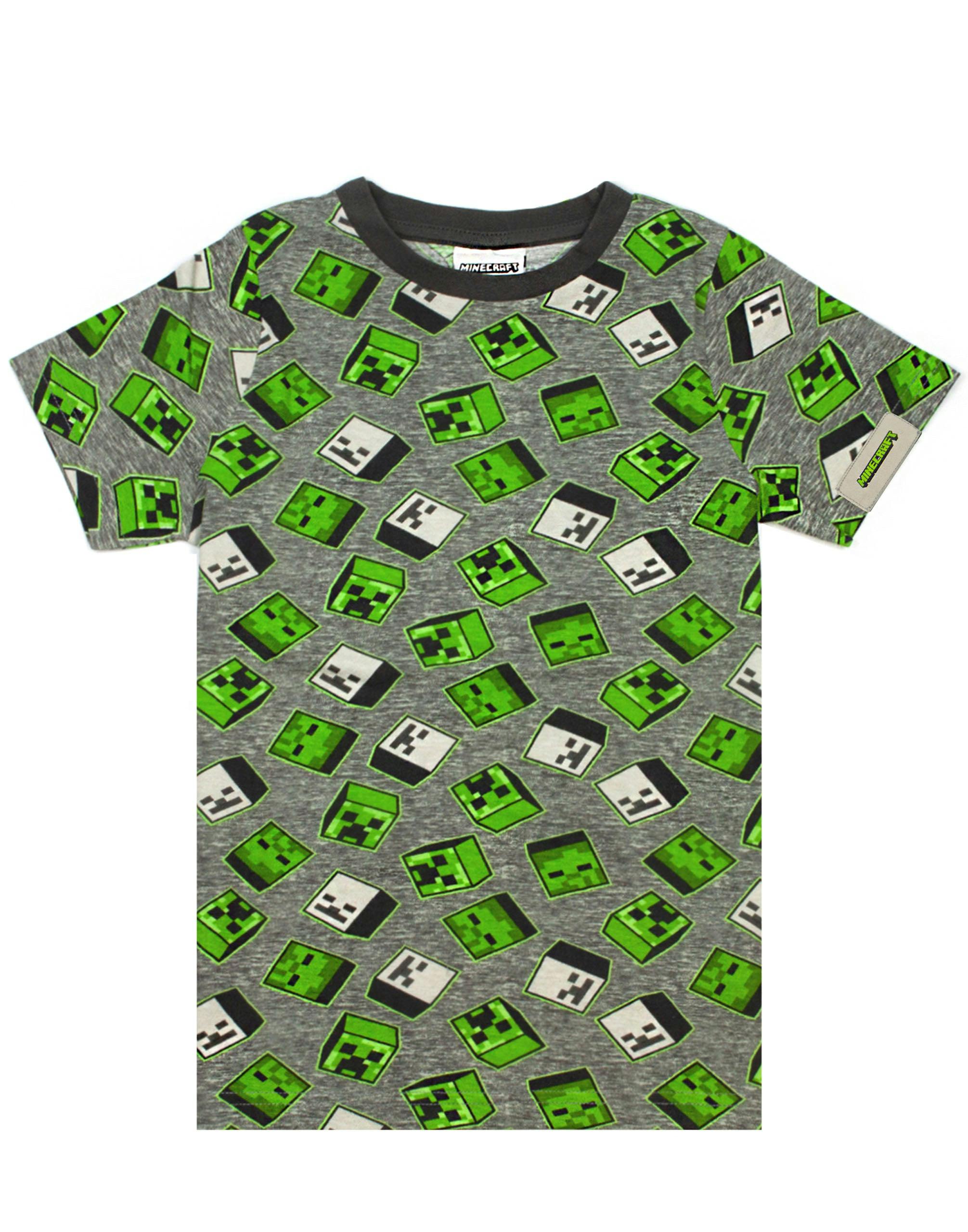 Vanilla Underground Boys Green Minecraft Creeper & Zombie All-Over Print Short Sleeved T-Shirt - 5-6 Years