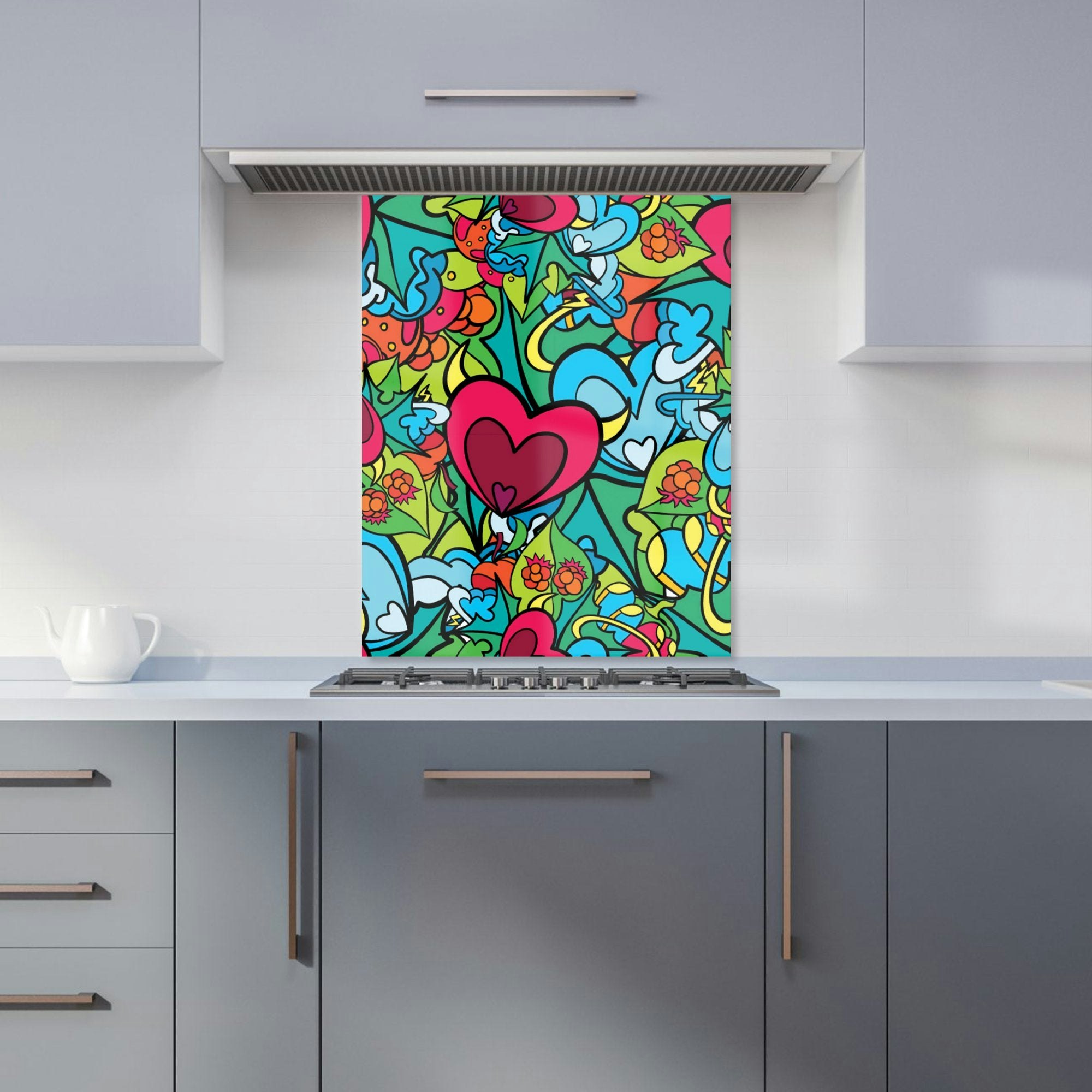 Warren Reed - Designer Hippie Psychedelic Pattern Kitchen Splashback - W600mm X H750mm