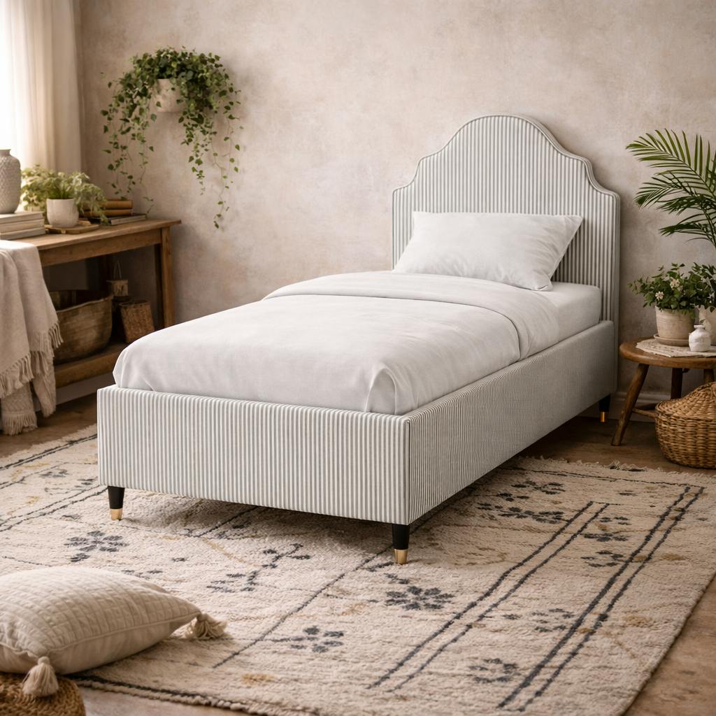Rackhams Grey Monterey 3Ft Thin Stripe Single Bed