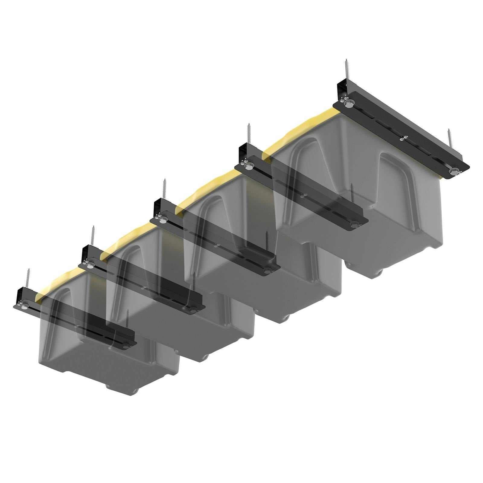 Gr8 Home Black Overhead 5 Pcs Storage Utility Bin Rack Brackets Garage Ceiling Rail Organiser