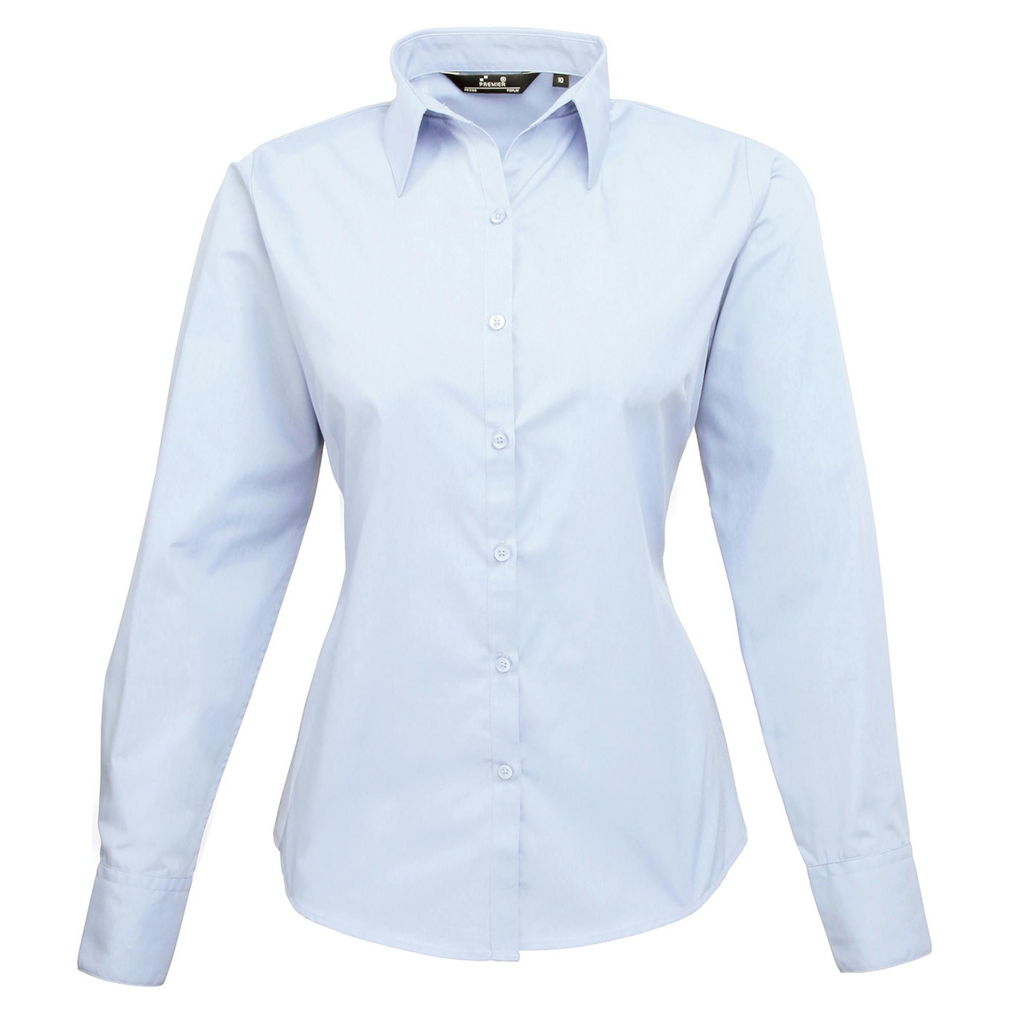 Premier (28, Light Blue) Womens/Ladies Poplin Long-Sleeved Blouse - Image 4
