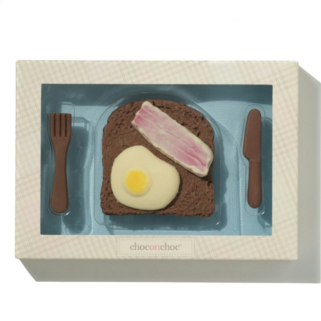 Choc On Choc White/Light Chocolate Egg And Bacon On Toast